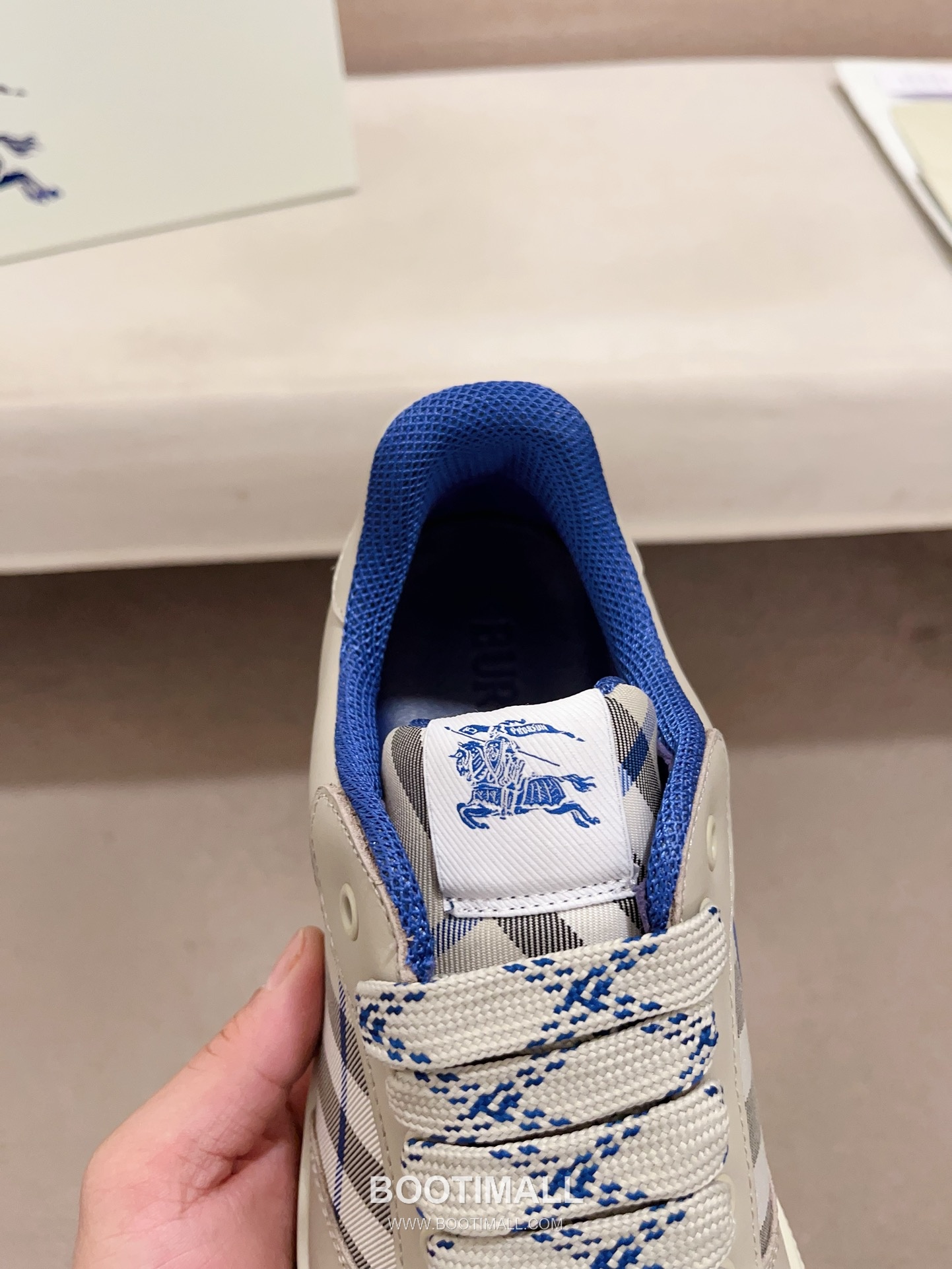 Burberry Vintage Check Cotton Calfskin Leather Low-Top Sneakers 버버리 빈티지 체크 코튼 송아지 가죽 로우탑 스니커즈 6