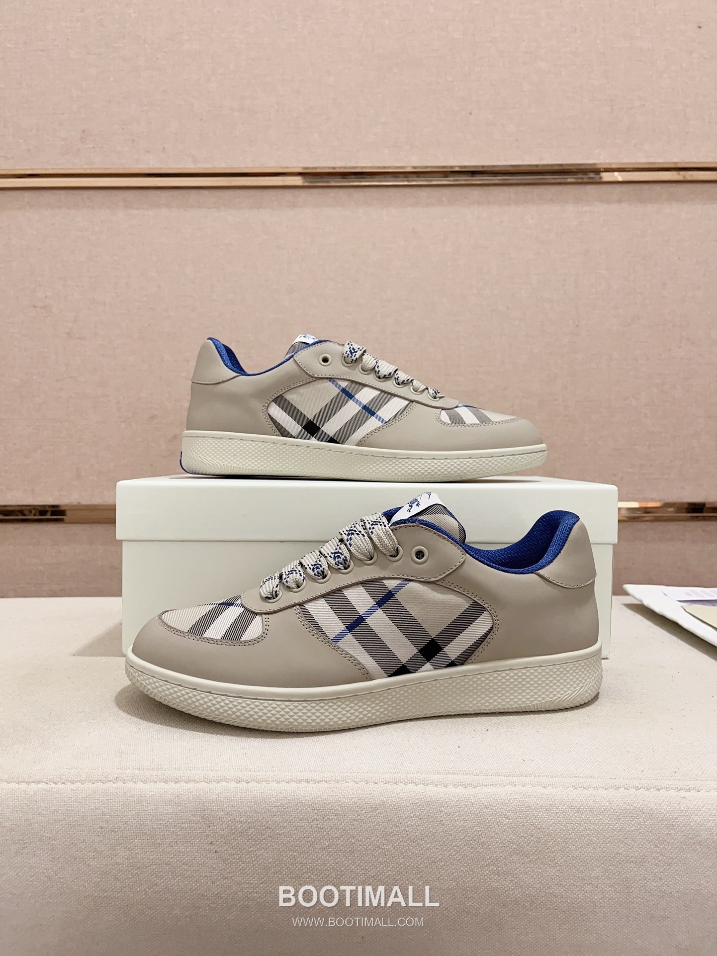 Burberry Vintage Check Cotton Calfskin Leather Low-Top Sneakers 버버리 빈티지 체크 코튼 송아지 가죽 로우탑 스니커즈 7