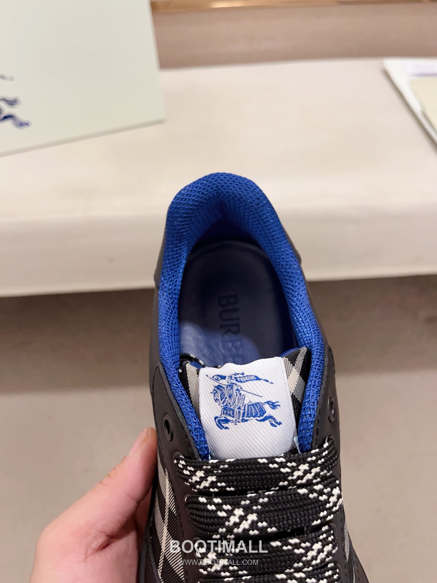 Burberry Vintage Check Cotton Calfskin Leather Low-Top Sneakers 버버리 빈티지 체크 코튼 송아지 가죽 로우탑 스니커즈 6