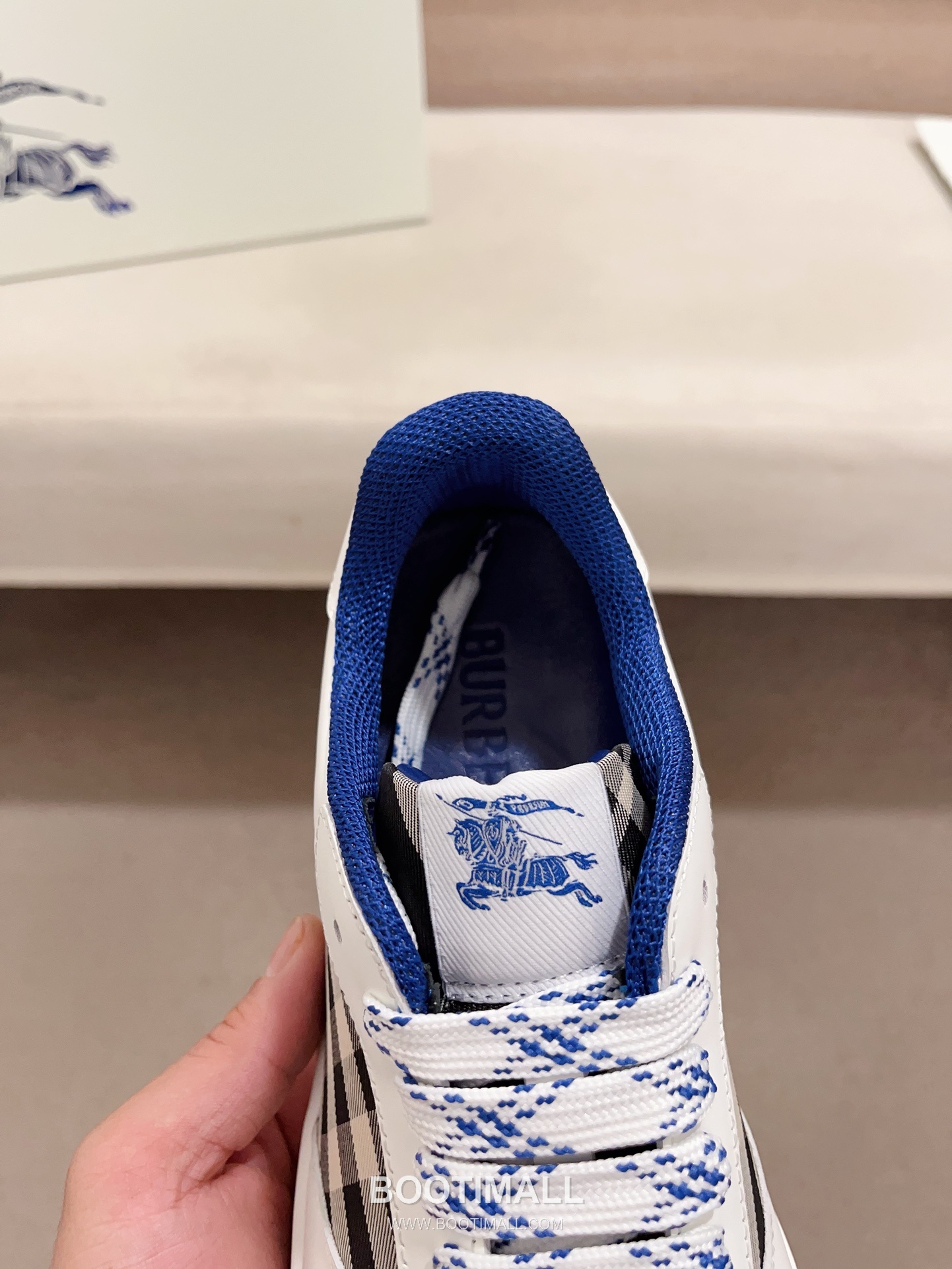 Burberry Vintage Check Cotton Calfskin Leather Low-Top Sneakers 버버리 빈티지 체크 코튼 송아지 가죽 로우탑 스니커즈 6