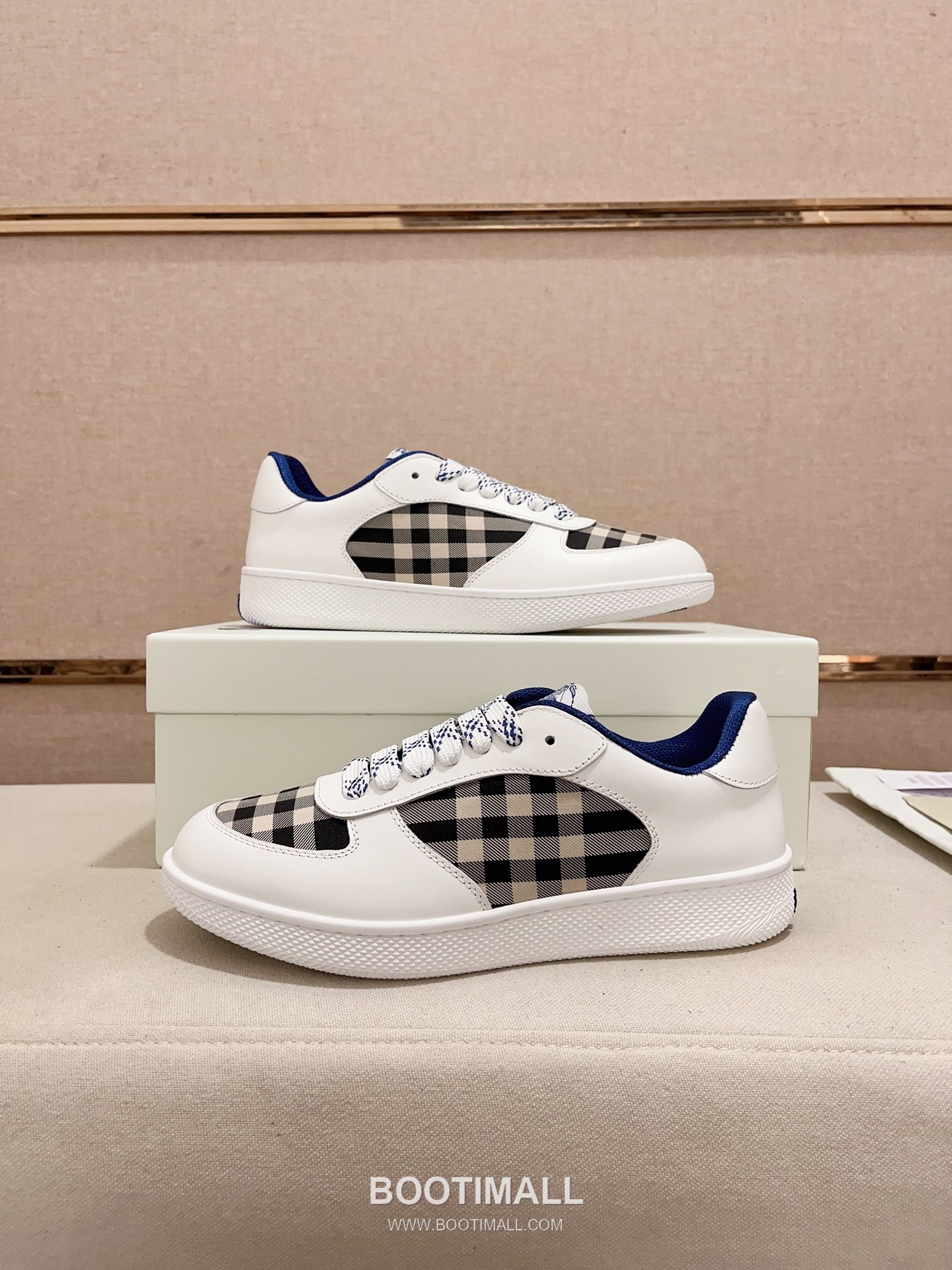 Burberry Vintage Check Cotton Calfskin Leather Low-Top Sneakers 버버리 빈티지 체크 코튼 송아지 가죽 로우탑 스니커즈 7
