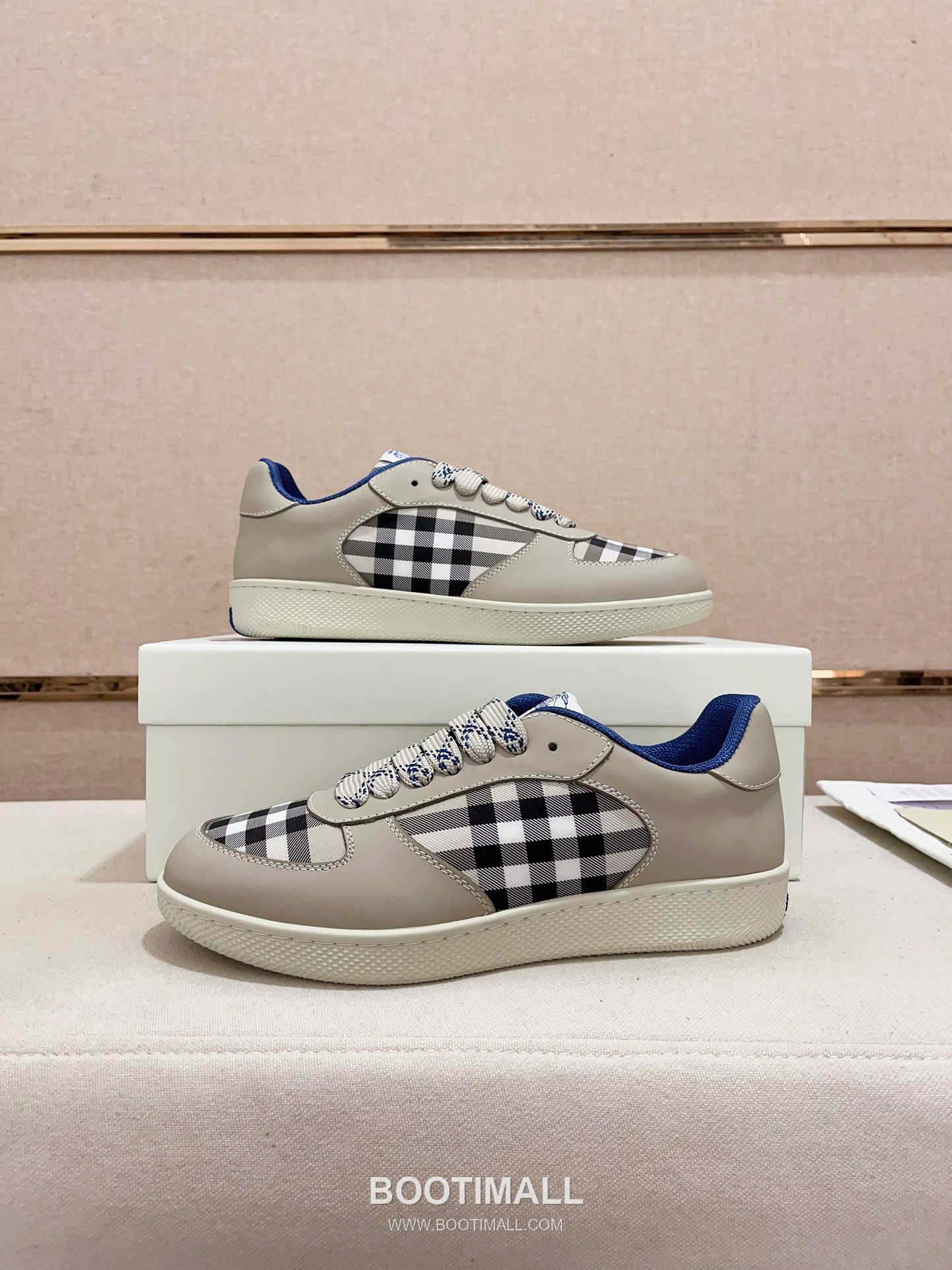 Burberry Vintage Check Cotton Calfskin Leather Low-Top Sneakers 버버리 빈티지 체크 코튼 송아지 가죽 로우탑 스니커즈 7
