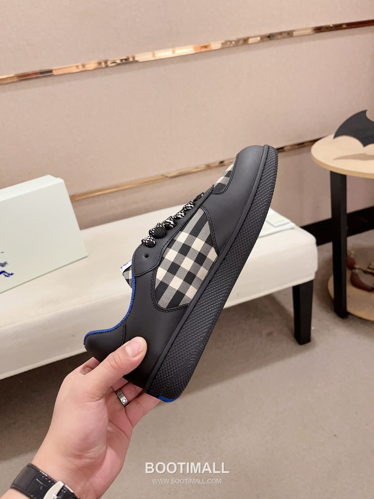Burberry Vintage Check Cotton Calfskin Leather Low-Top Sneakers 버버리 빈티지 체크 코튼 송아지 가죽 로우탑 스니커즈 5