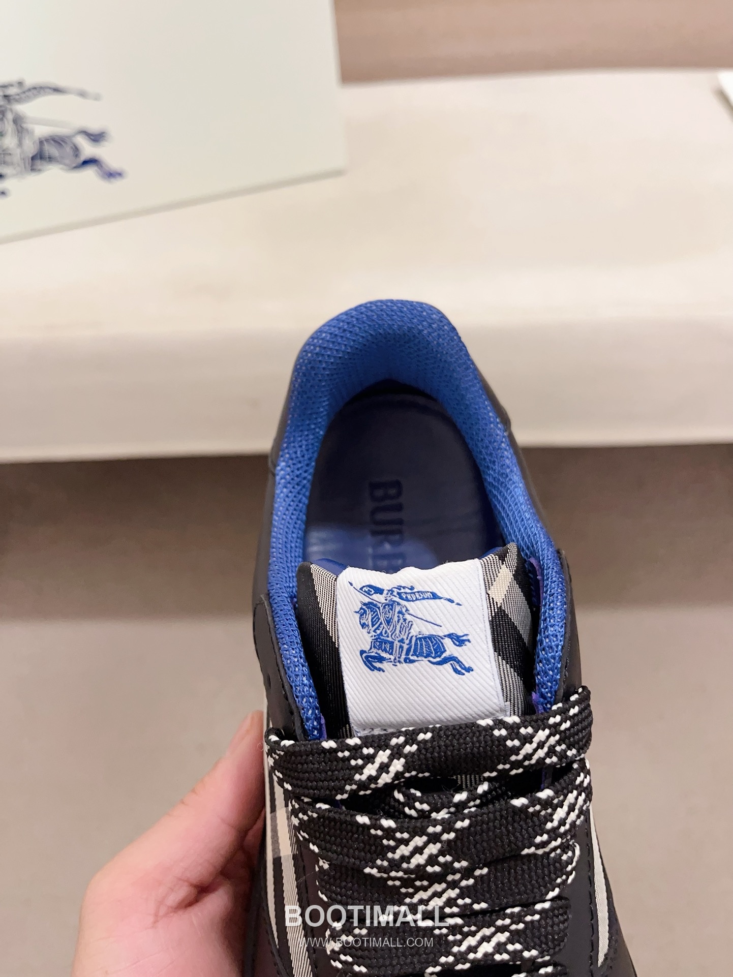 Burberry Vintage Check Cotton Calfskin Leather Low-Top Sneakers 버버리 빈티지 체크 코튼 송아지 가죽 로우탑 스니커즈 6