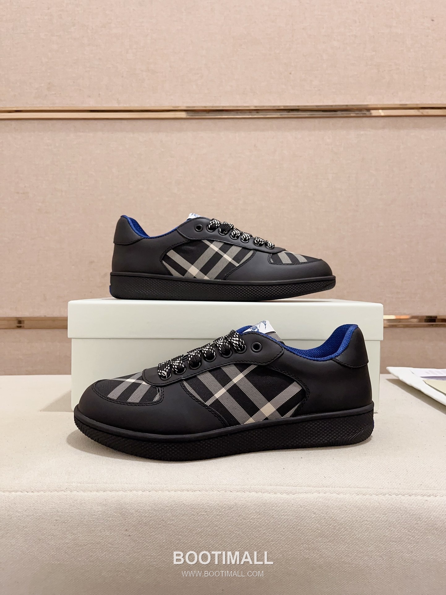 Burberry Vintage Check Cotton Calfskin Leather Low-Top Sneakers 버버리 빈티지 체크 코튼 송아지 가죽 로우탑 스니커즈 7