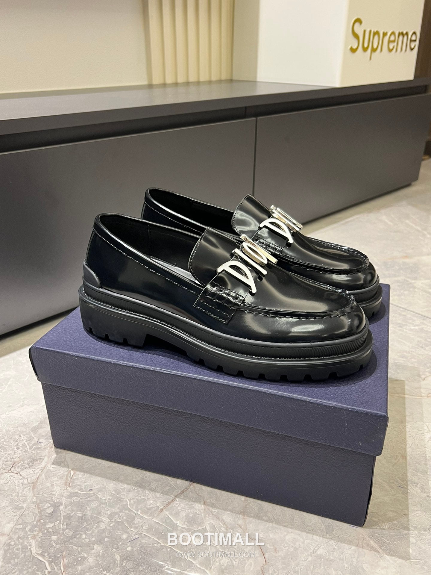 Dior And Shawn Stussy Smooth Calfskin Leather Black Loafer 디올 앤 숀 스투시 스무드 송아지 가죽 블랙 로퍼 2