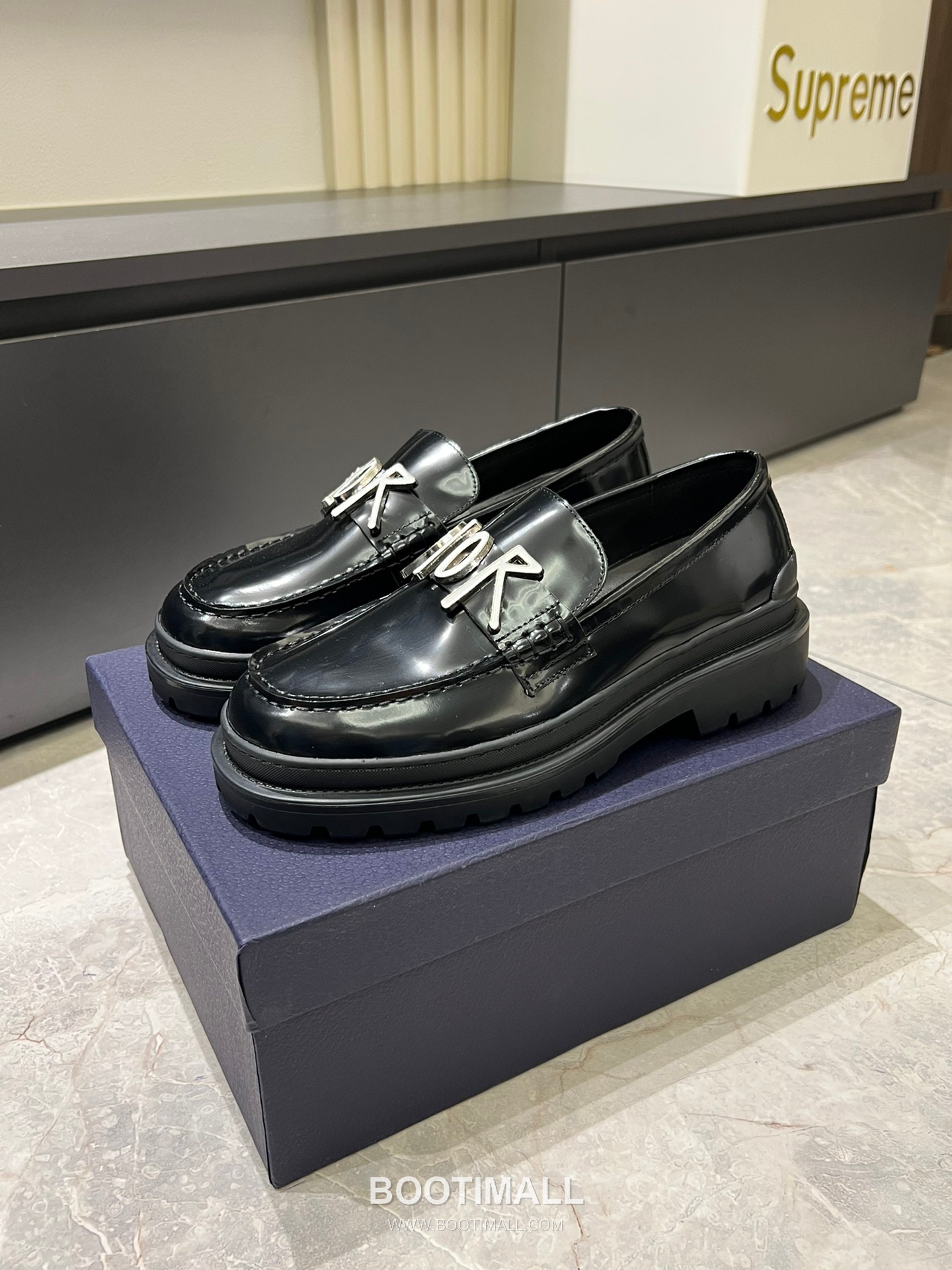 Dior And Shawn Stussy Smooth Calfskin Leather Black Loafer 디올 앤 숀 스투시 스무드 송아지 가죽 블랙 로퍼 3