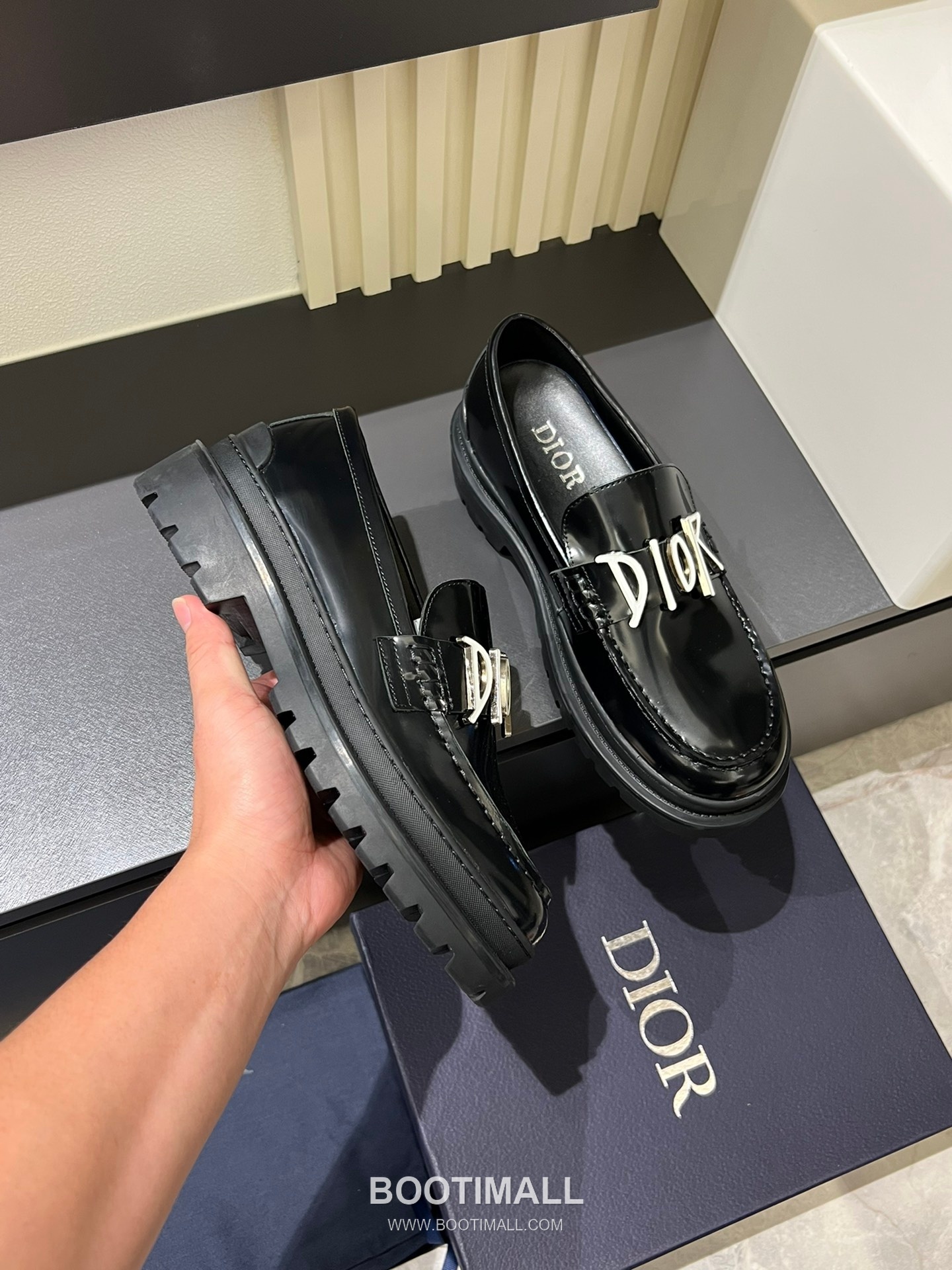 Dior And Shawn Stussy Smooth Calfskin Leather Black Loafer 디올 앤 숀 스투시 스무드 송아지 가죽 블랙 로퍼 6