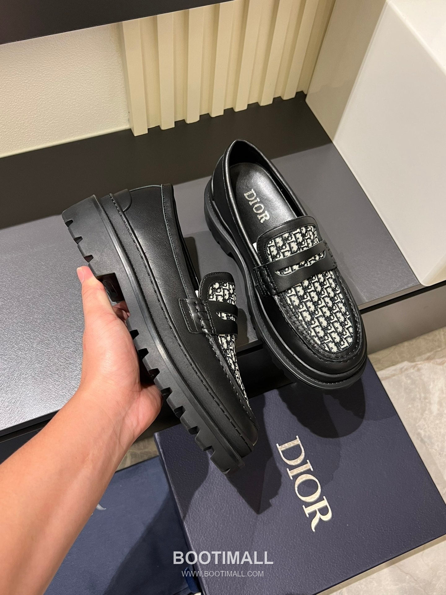 Dior And Shawn Stussy Smooth Calfskin Leather Black Loafer 디올 앤 숀 스투시 스무드 송아지 가죽 블랙 로퍼 6