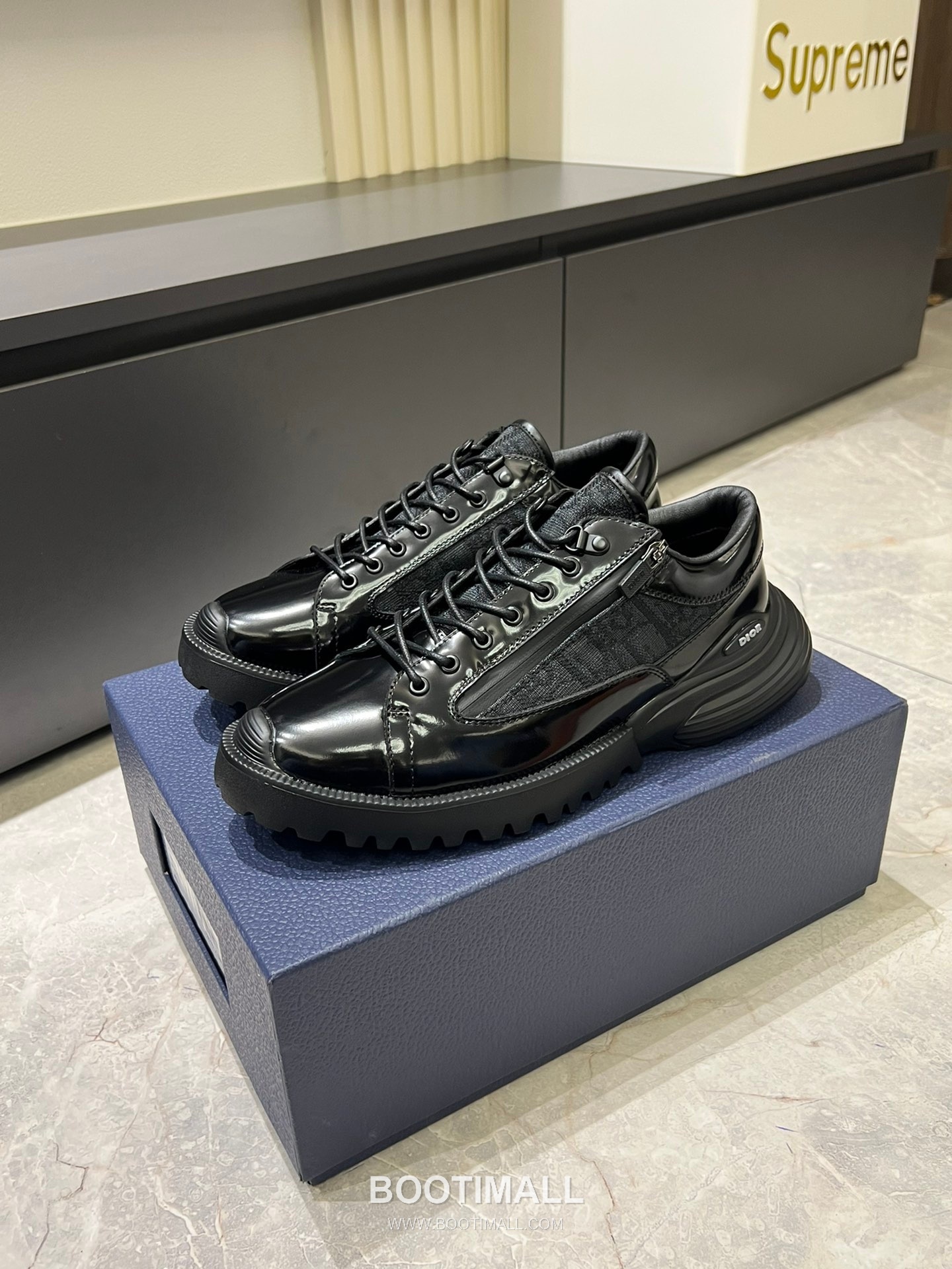Dior x Shawn Stussy Classic Sport Leather Shoes Black 디올 x 숀 스투시 클래식 스포츠 레더 슈즈 블랙 3