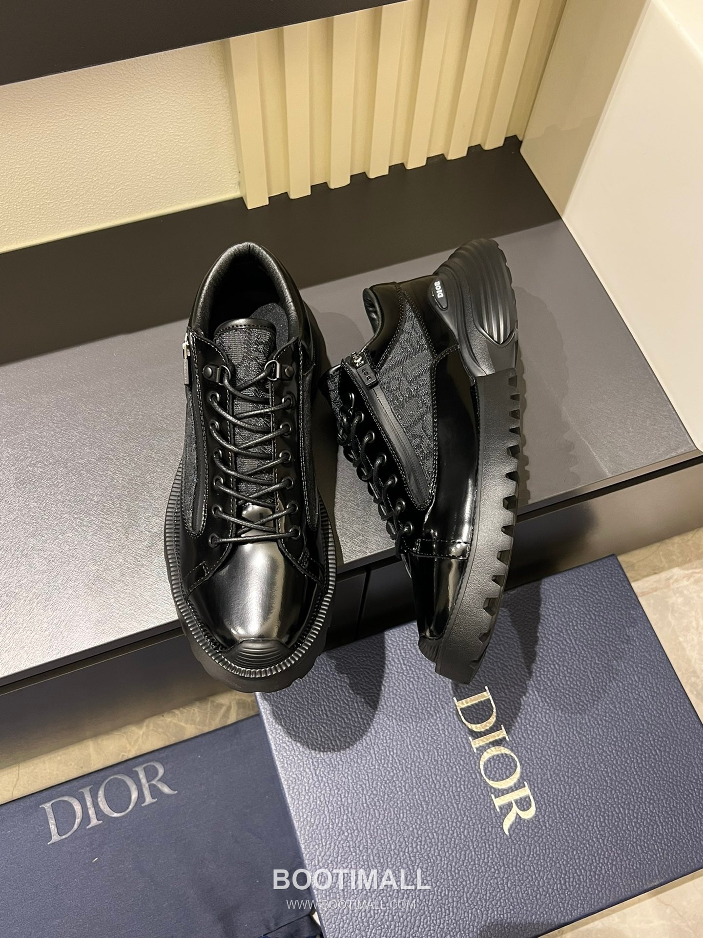Dior x Shawn Stussy Classic Sport Leather Shoes Black 디올 x 숀 스투시 클래식 스포츠 레더 슈즈 블랙 4