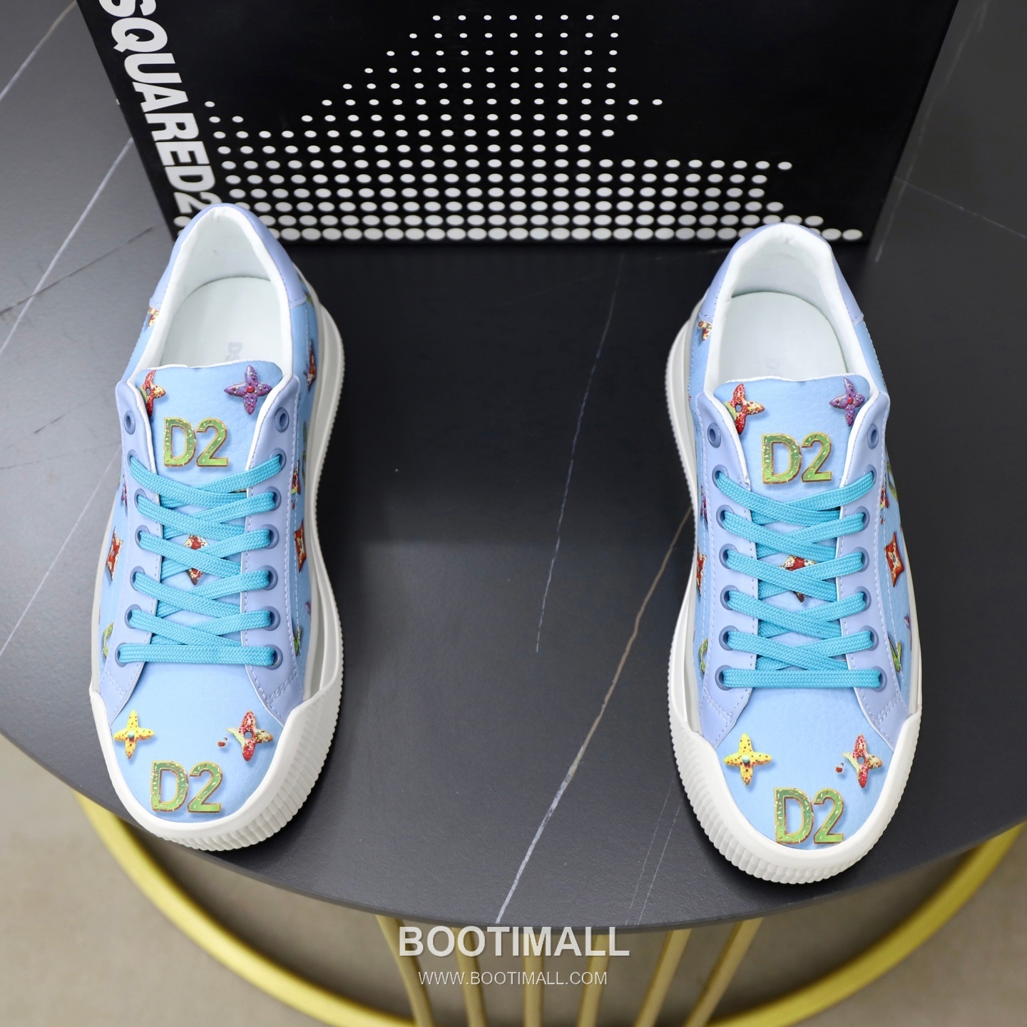 D2 3D Printed Multicolor Camouflage Leather Sneakers D2 3D 프린팅 멀티컬러 카무플라주 레더 스니커즈 1