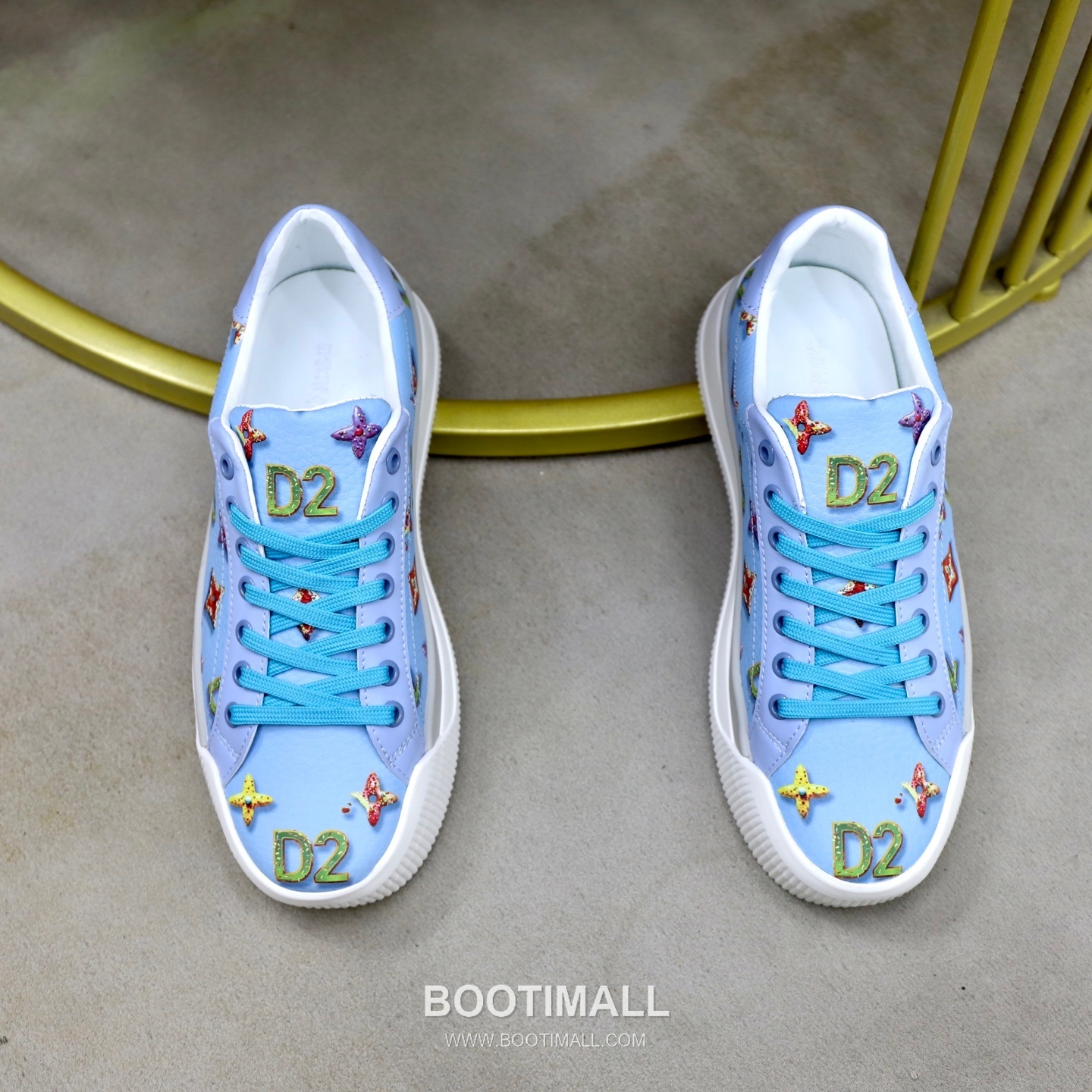 D2 3D Printed Multicolor Camouflage Leather Sneakers D2 3D 프린팅 멀티컬러 카무플라주 레더 스니커즈 3