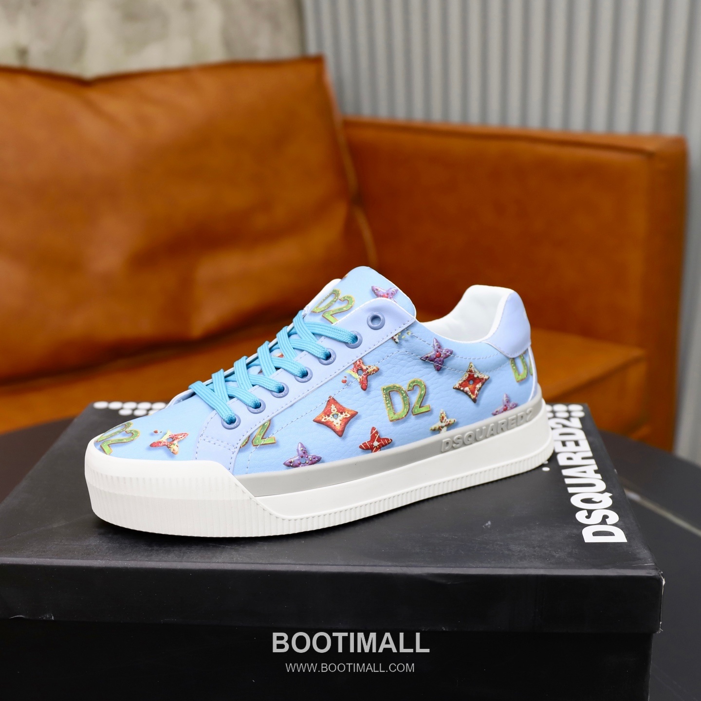 D2 3D Printed Multicolor Camouflage Leather Sneakers D2 3D 프린팅 멀티컬러 카무플라주 레더 스니커즈 4