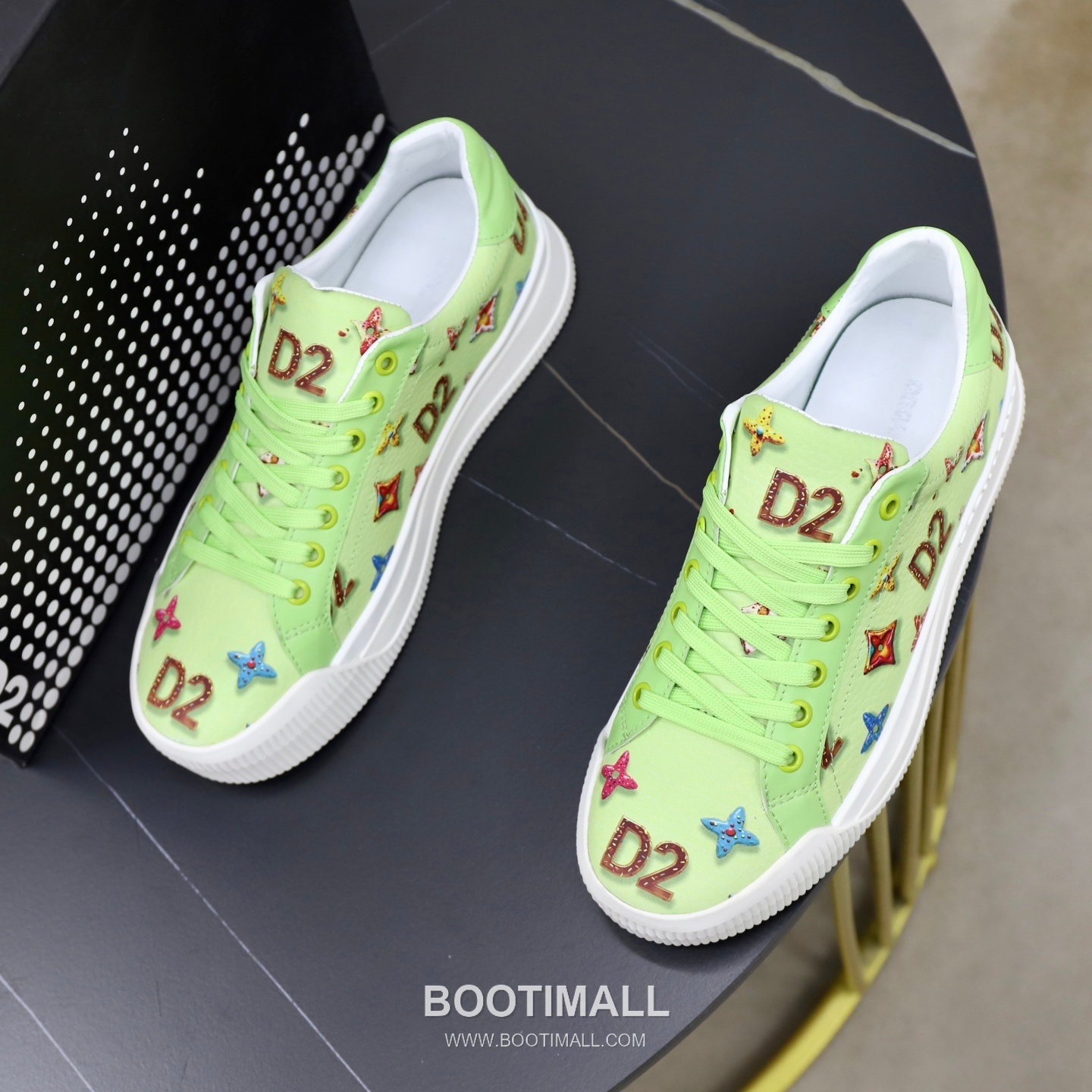 D2 3D Printed Multicolor Camouflage Leather Sneakers D2 3D 프린팅 멀티컬러 카무플라주 레더 스니커즈 2