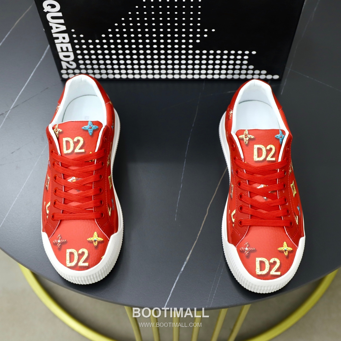 D2 3D Printed Multicolor Camouflage Leather Sneakers D2 3D 프린팅 멀티컬러 카무플라주 레더 스니커즈 1