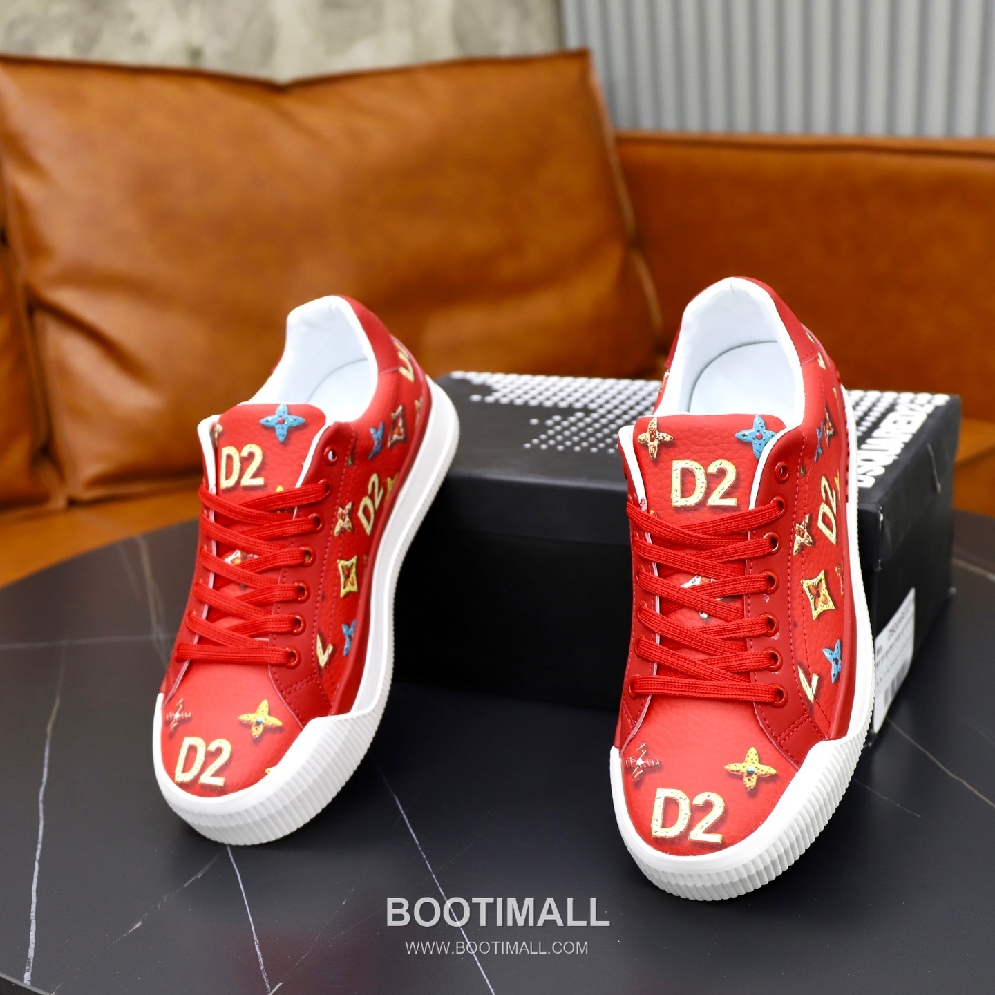 D2 3D Printed Multicolor Camouflage Leather Sneakers D2 3D 프린팅 멀티컬러 카무플라주 레더 스니커즈 6