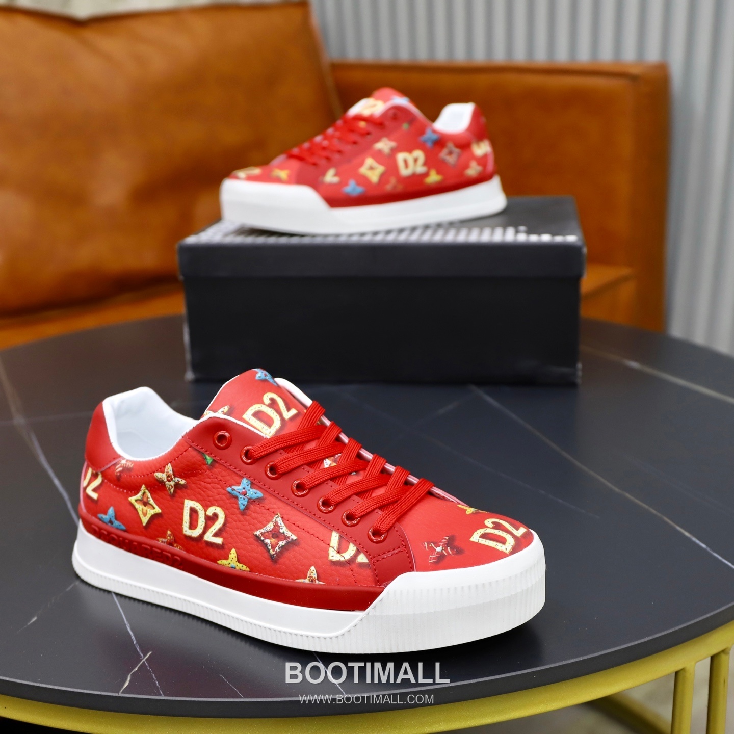 D2 3D Printed Multicolor Camouflage Leather Sneakers D2 3D 프린팅 멀티컬러 카무플라주 레더 스니커즈 8