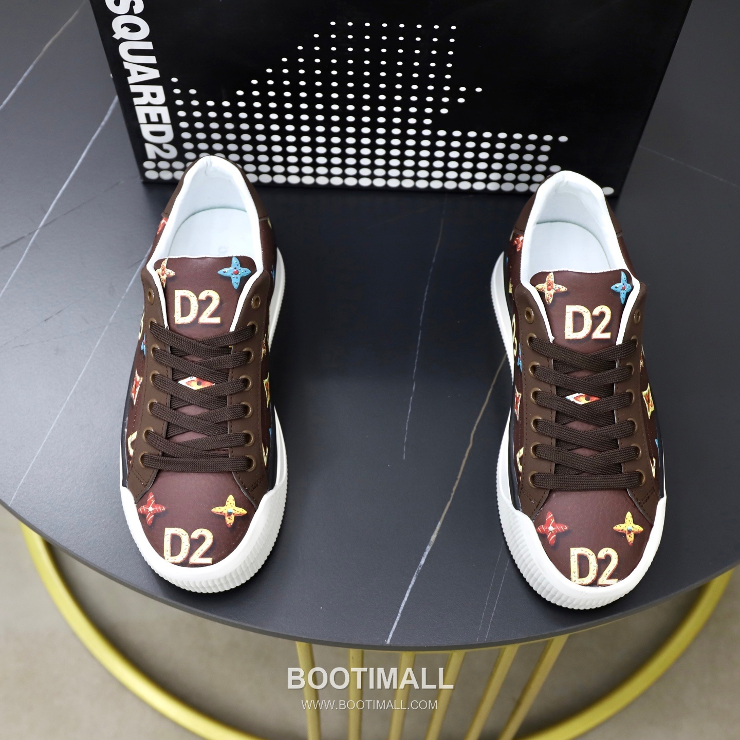 D2 3D Printed Multicolor Camouflage Leather Sneakers D2 3D 프린팅 멀티컬러 카무플라주 레더 스니커즈 1