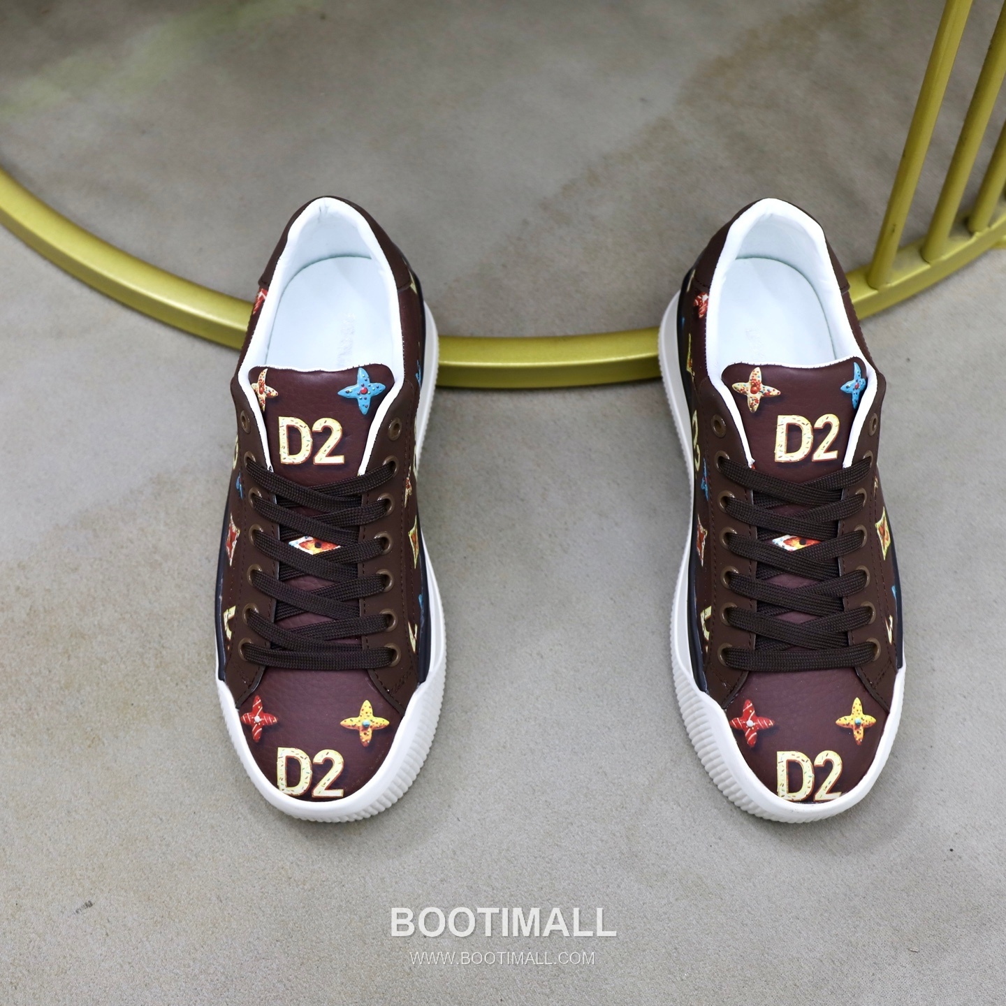 D2 3D Printed Multicolor Camouflage Leather Sneakers D2 3D 프린팅 멀티컬러 카무플라주 레더 스니커즈 3