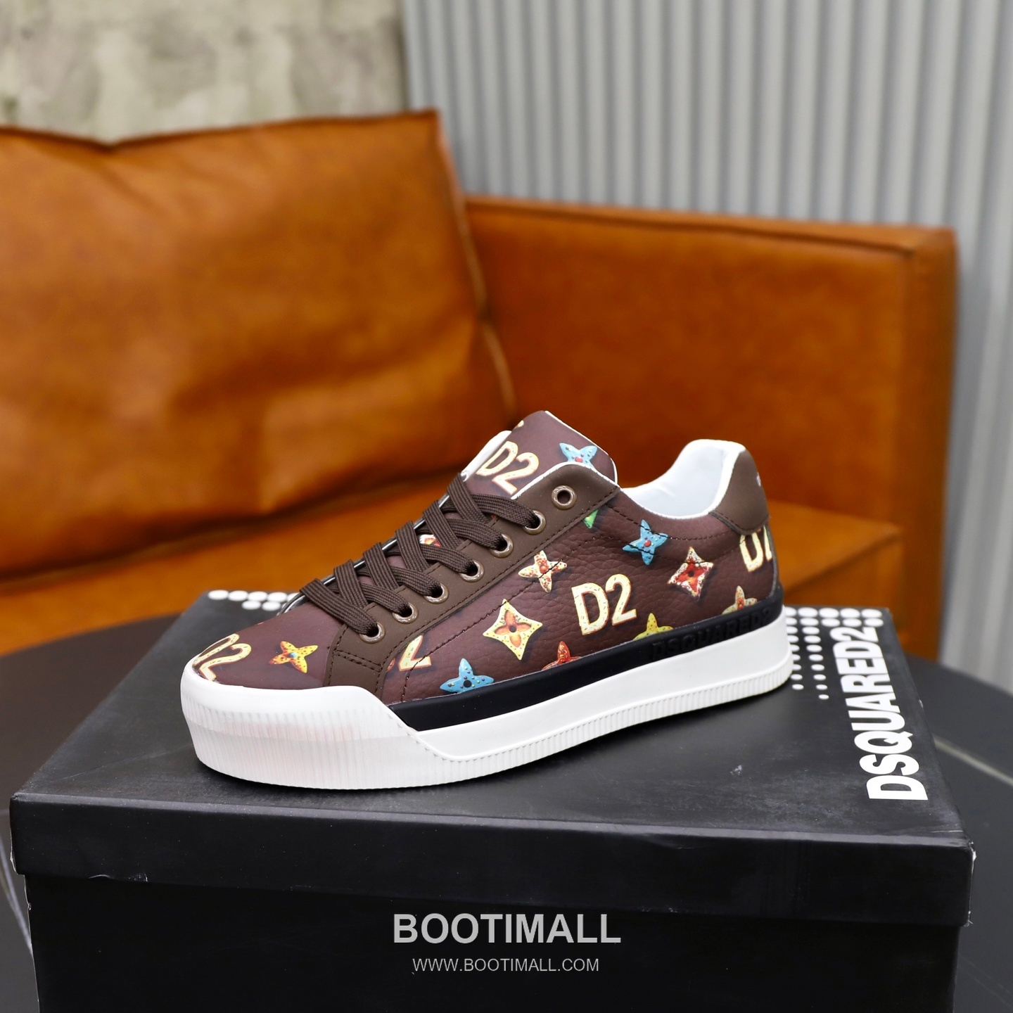 D2 3D Printed Multicolor Camouflage Leather Sneakers D2 3D 프린팅 멀티컬러 카무플라주 레더 스니커즈 4