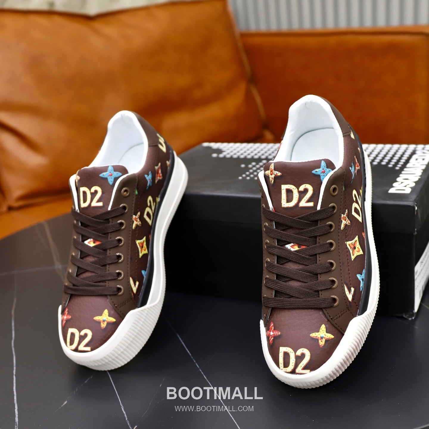 D2 3D Printed Multicolor Camouflage Leather Sneakers D2 3D 프린팅 멀티컬러 카무플라주 레더 스니커즈 6