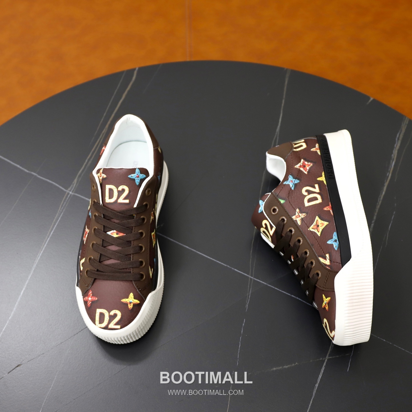 D2 3D Printed Multicolor Camouflage Leather Sneakers D2 3D 프린팅 멀티컬러 카무플라주 레더 스니커즈 7