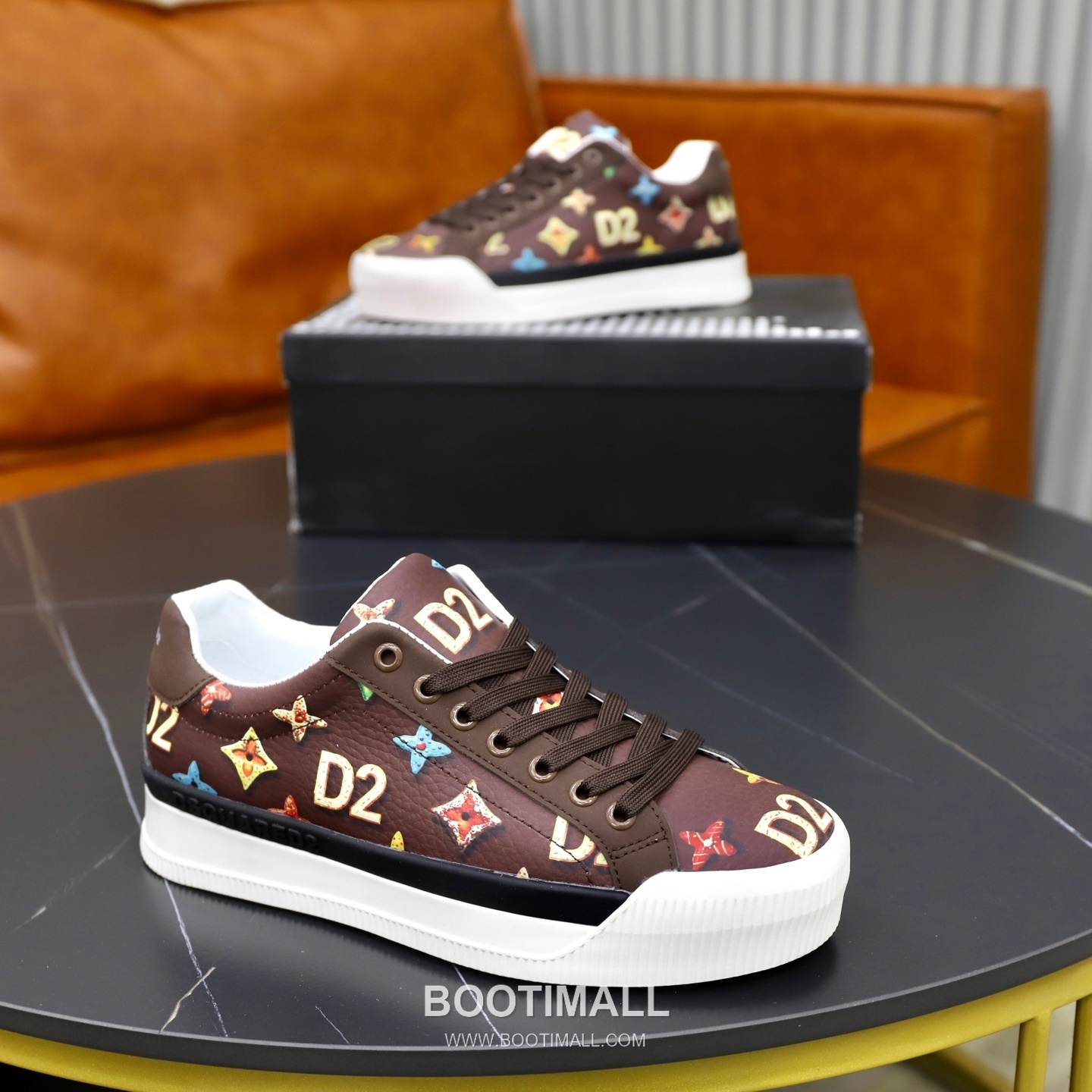 D2 3D Printed Multicolor Camouflage Leather Sneakers D2 3D 프린팅 멀티컬러 카무플라주 레더 스니커즈 8