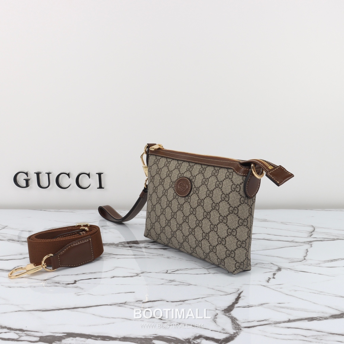 Gucci 760021 Apricot Brown Leather Crossbody Bag 구찌 760021 살구브라운 레더 크로스백 22cm 2