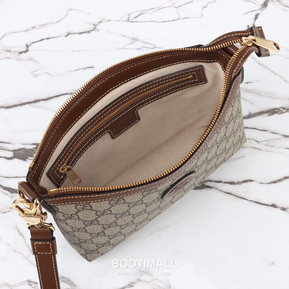 Gucci 760021 Apricot Brown Leather Crossbody Bag 구찌 760021 살구브라운 레더 크로스백 22cm 9
