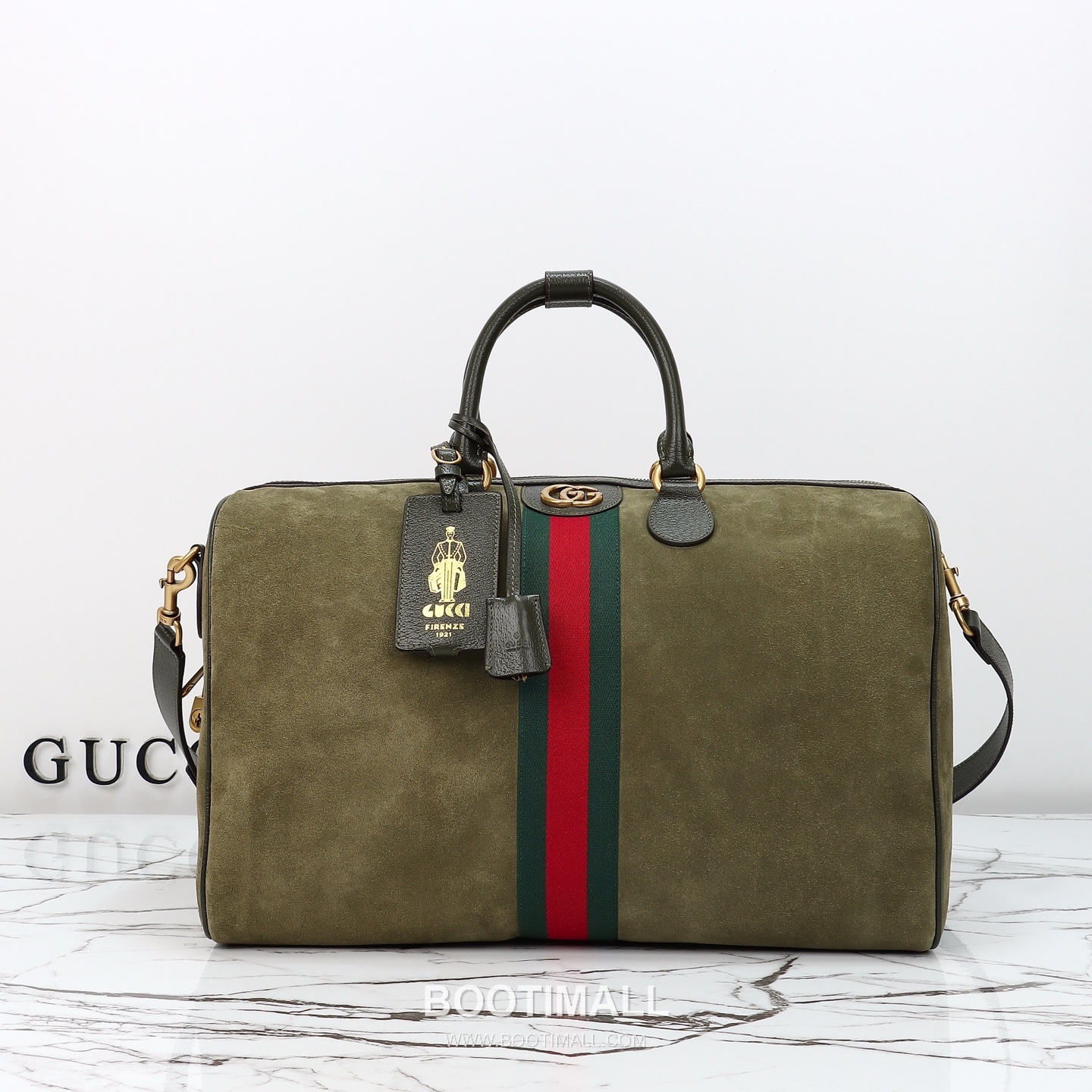Gucci 834460 Green Suede Leather Tote Bag 구찌 834460 그린 스웨이드 레더 토트백 44cm 1