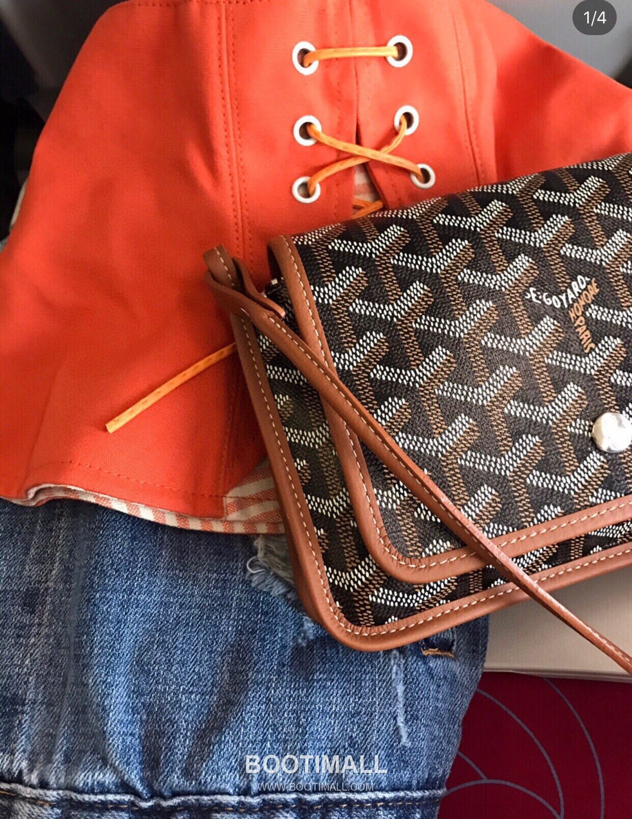 Goyard Saint Honore Yellow Goyardine Canvas Crossbody Bag 고야드 생토노레 옐로우 고야딘 캔버스 크로스백 22cm 6