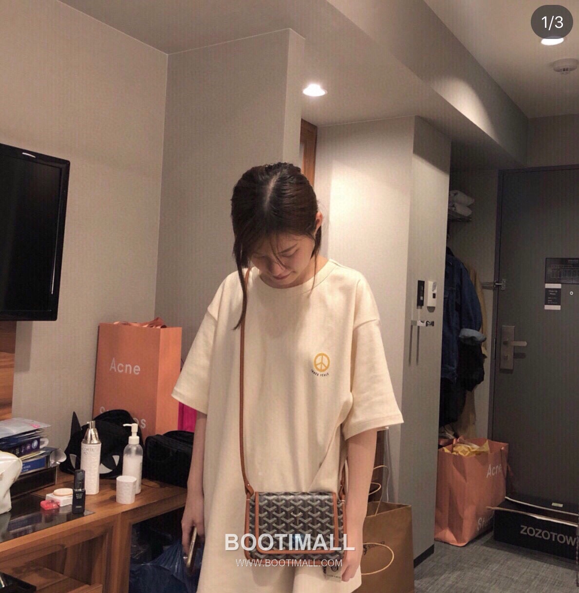 Goyard Saint Honore Yellow Goyardine Canvas Crossbody Bag 고야드 생토노레 옐로우 고야딘 캔버스 크로스백 22cm 8