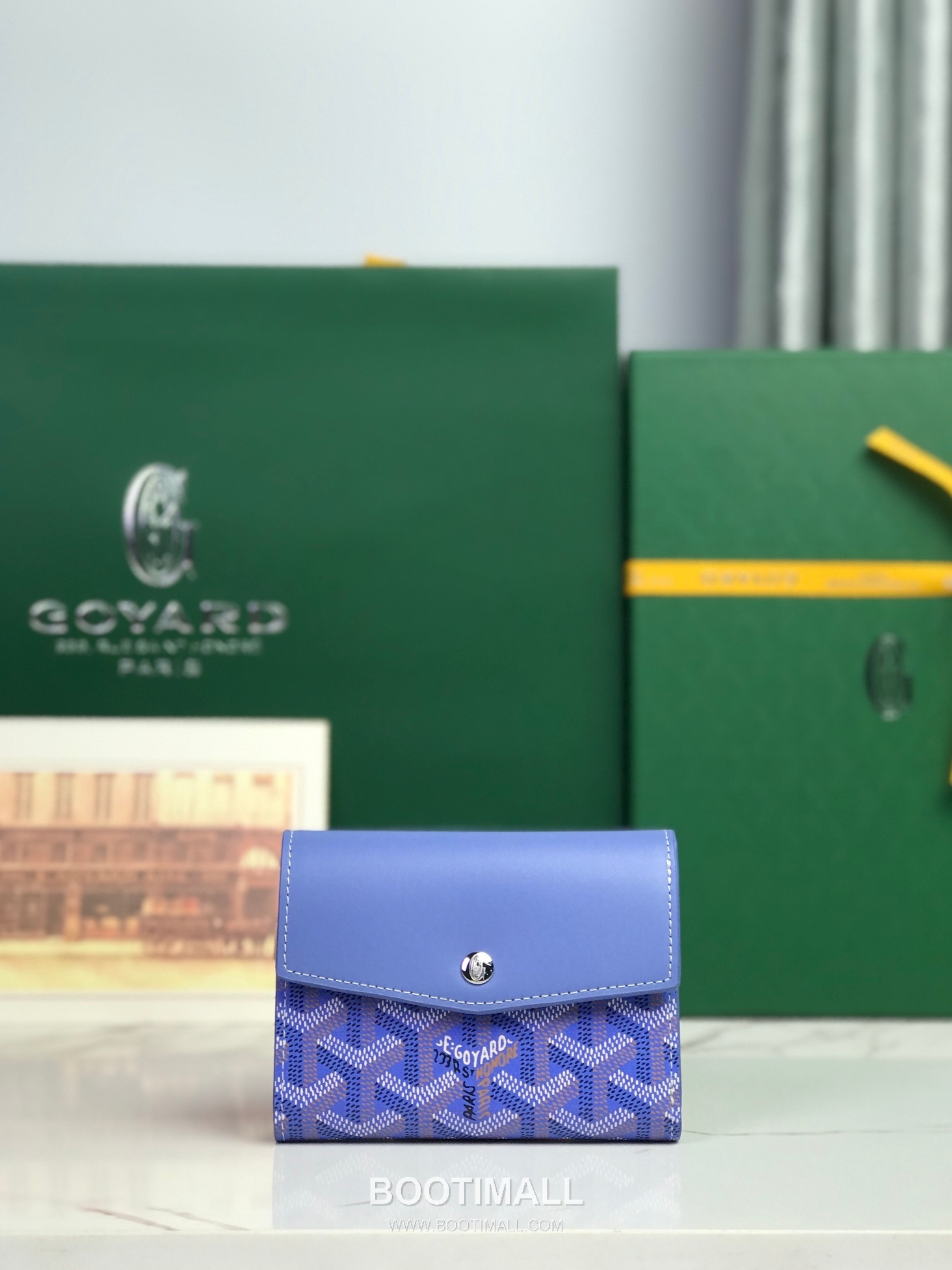 Goyard Saint-Gabriel Goyardine Canvas Calfskin Leather Wallet 고야드 생가브리엘 고야딘 캔버스 카프스킨 레더 장지갑 12cm 1