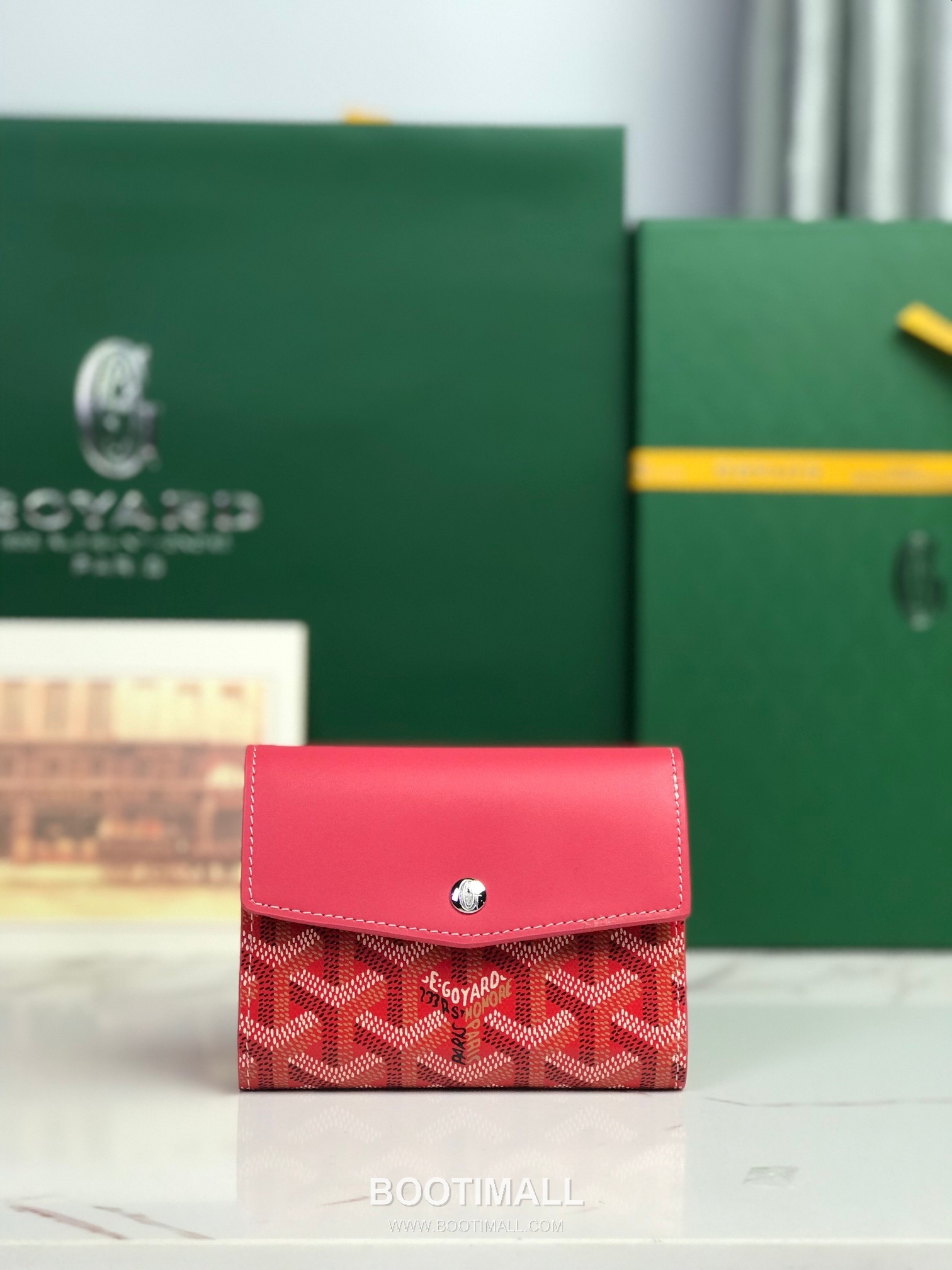 Goyard Saint-Gabriel Goyardine Canvas Calfskin Leather Wallet 고야드 생가브리엘 고야딘 캔버스 카프스킨 레더 장지갑 12cm 1