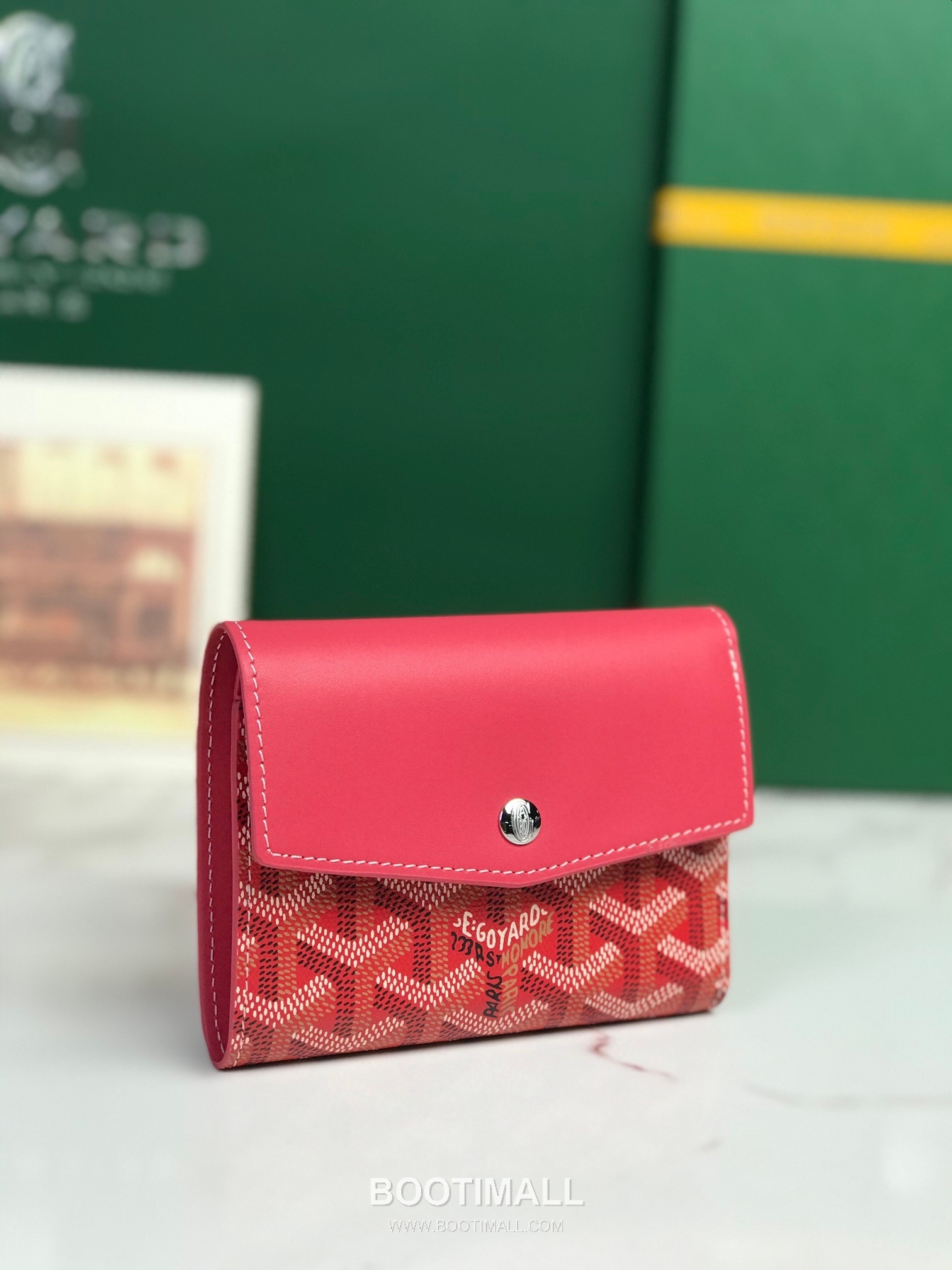 Goyard Saint-Gabriel Goyardine Canvas Calfskin Leather Wallet 고야드 생가브리엘 고야딘 캔버스 카프스킨 레더 장지갑 12cm 3