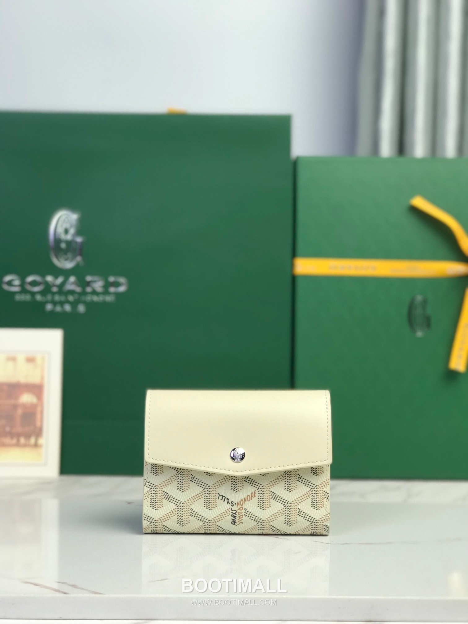 Goyard Saint-Gabriel Goyardine Canvas Calfskin Leather Wallet 고야드 생가브리엘 고야딘 캔버스 카프스킨 레더 장지갑 12cm 1