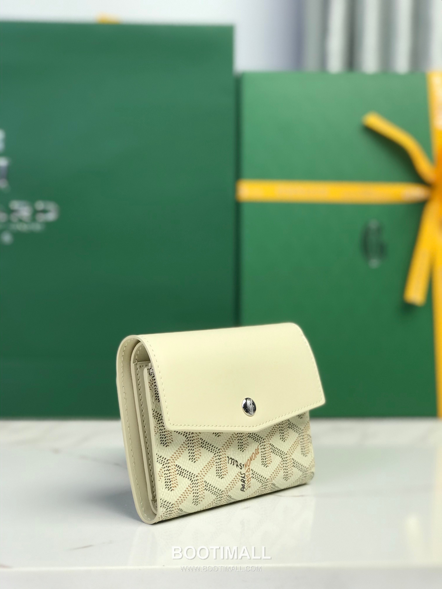 Goyard Saint-Gabriel Goyardine Canvas Calfskin Leather Wallet 고야드 생가브리엘 고야딘 캔버스 카프스킨 레더 장지갑 12cm 3