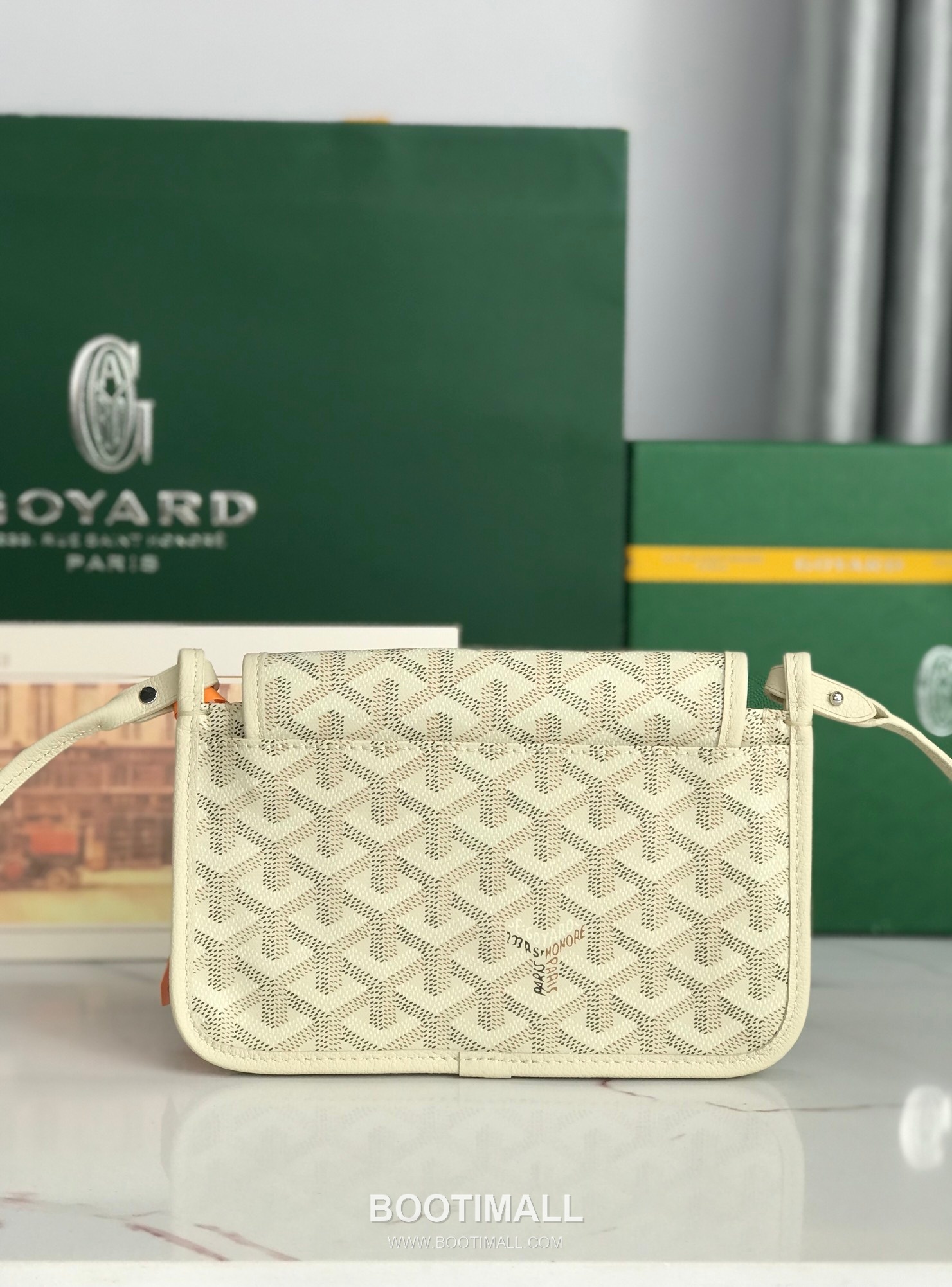 Goyard Plumet Triple Compartment Canvas Leather Crossbody Bag 고야드 플루멧 020188 캔버스 레더 크로스백 20cm 3