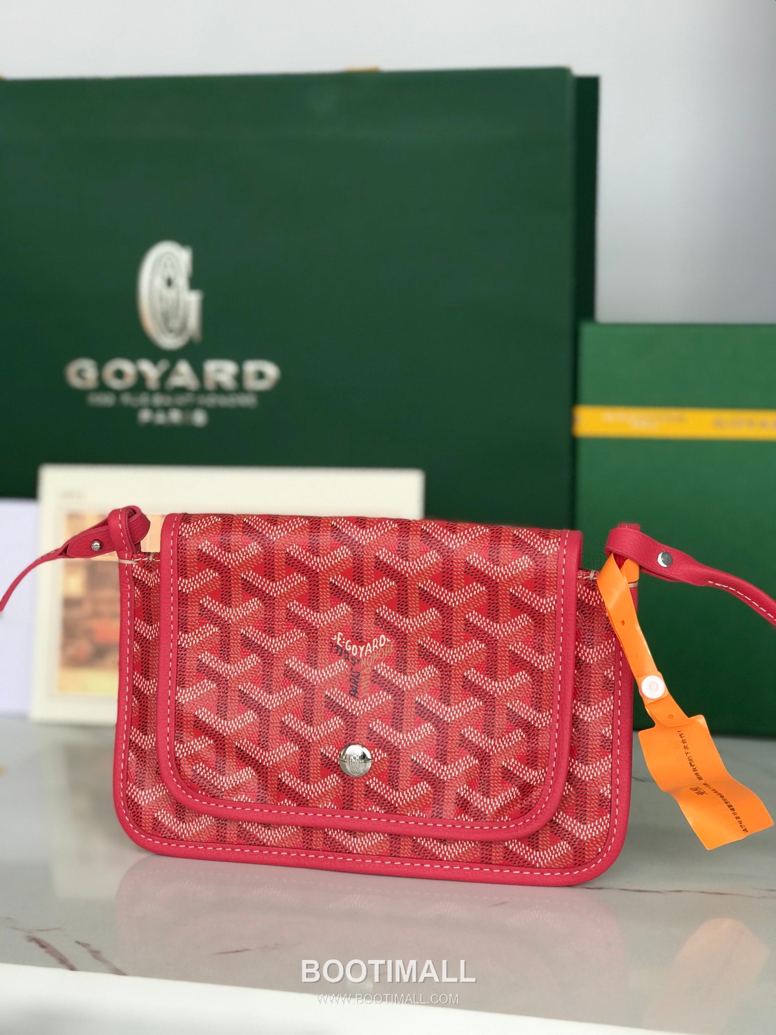 Goyard Plumet Triple Compartment Canvas Leather Crossbody Bag 고야드 플루멧 020188 캔버스 레더 크로스백 20cm 3