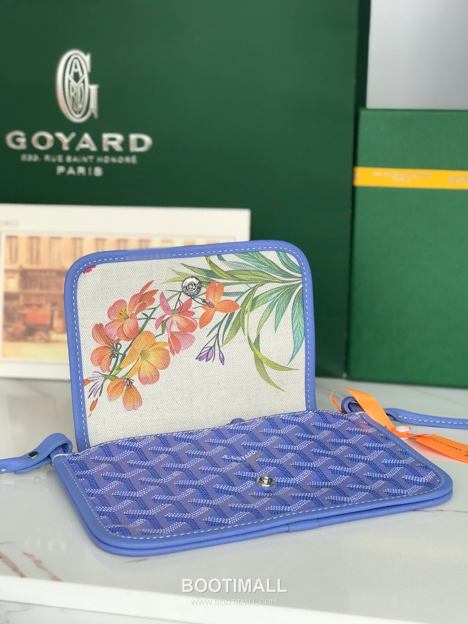 Goyard Plumet Triple Compartment Canvas Leather Crossbody Bag 고야드 플루멧 020188 캔버스 레더 크로스백 20cm 4