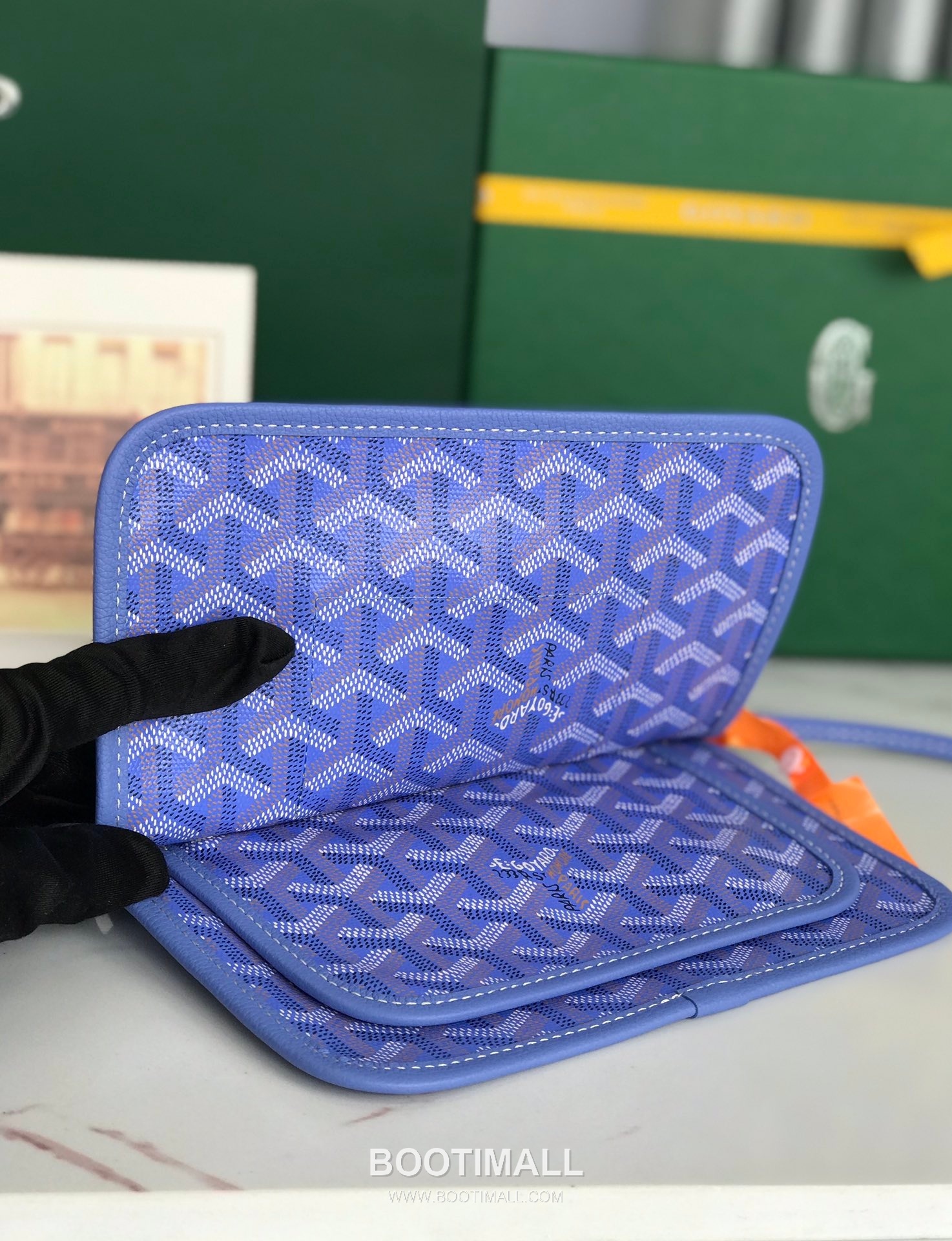 Goyard Plumet Triple Compartment Canvas Leather Crossbody Bag 고야드 플루멧 020188 캔버스 레더 크로스백 20cm 5