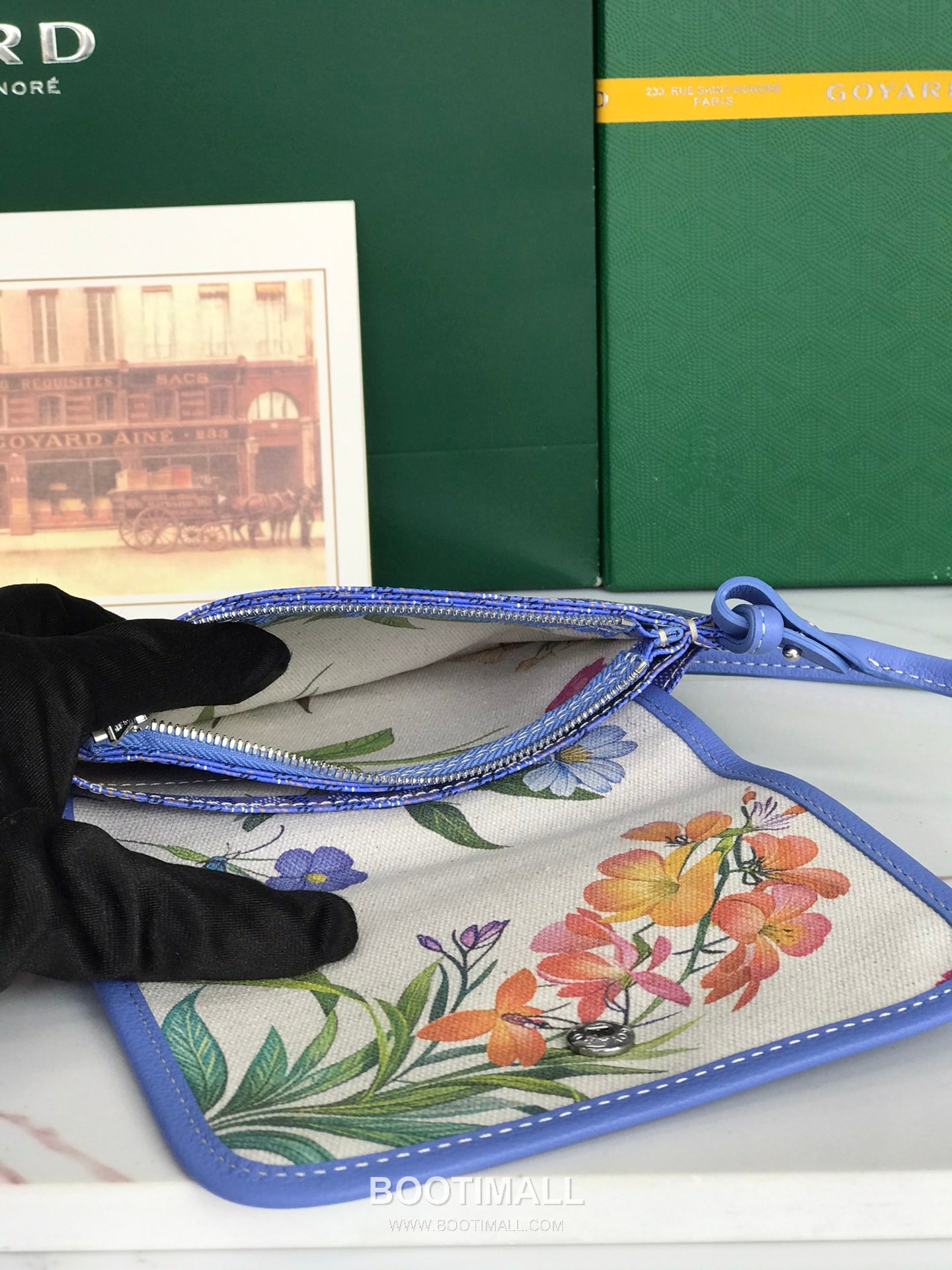 Goyard Plumet Triple Compartment Canvas Leather Crossbody Bag 고야드 플루멧 020188 캔버스 레더 크로스백 20cm 6