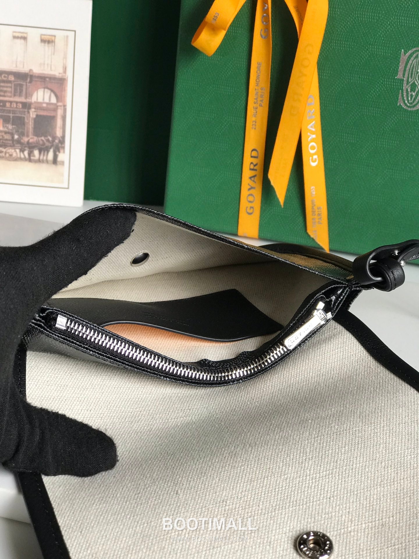 Goyard Plumet Limited Black Painted Canvas Crossbody Bag 고야드 플루메 020188 리미티드 블랙 페인티드 캔버스 크로스백 20cm 9