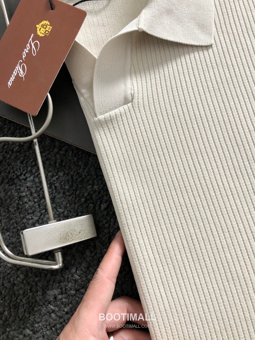 LP Striped Seagull Collar Short Sleeve Knit Top Multi Color 엘피 스트라이프 씨걸 칼라 반팔 니트 탑 멀티 컬러 3