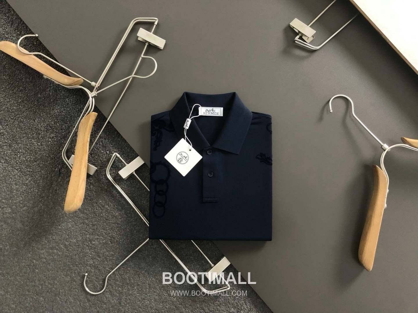 Hermes Velvet Horse Year Palace Print Short Sleeve Polo Shirt Blue Red 에르메스 마년 벨벳 궁정 프린트 반팔 폴로 셔츠 블루 레드 1