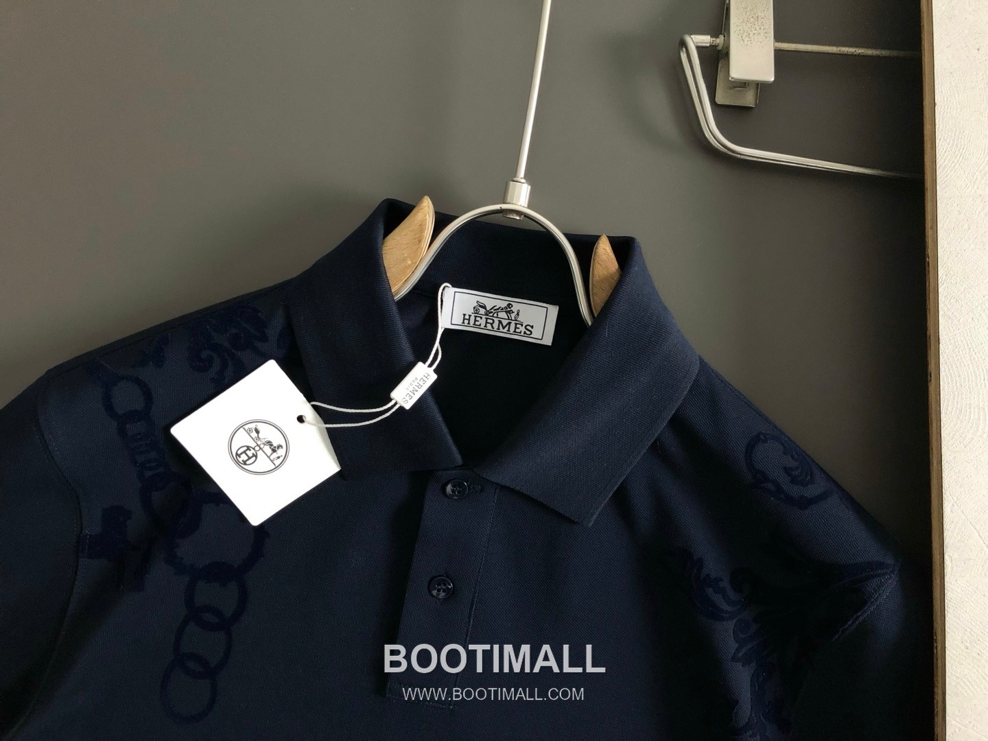 Hermes Velvet Horse Year Palace Print Short Sleeve Polo Shirt Blue Red 에르메스 마년 벨벳 궁정 프린트 반팔 폴로 셔츠 블루 레드 4