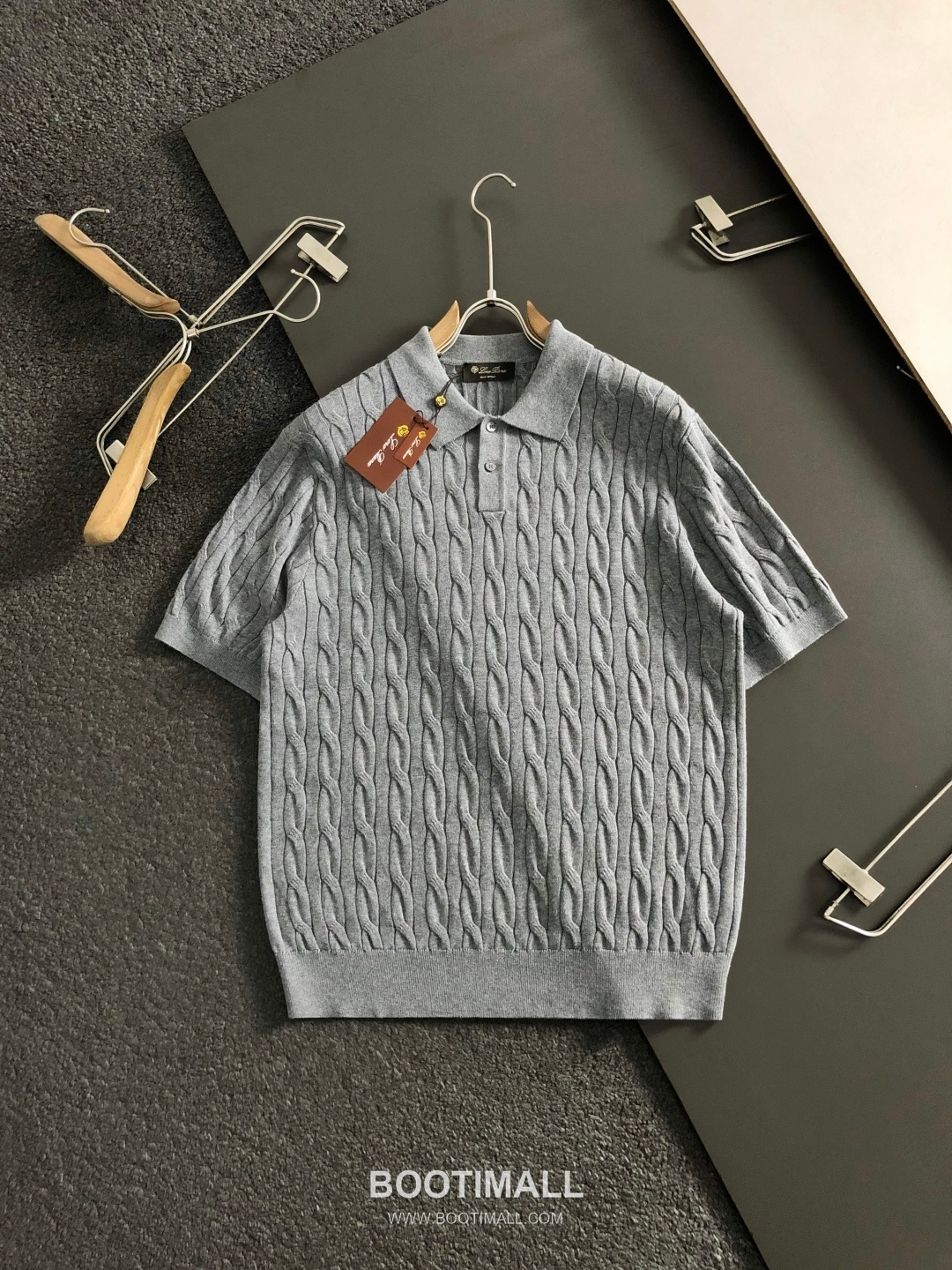 LP Wool Short Sleeve Knit Sweater Black White Blue LP 울 숏 슬리브 니트 스웨터 블랙 화이트 블루 2