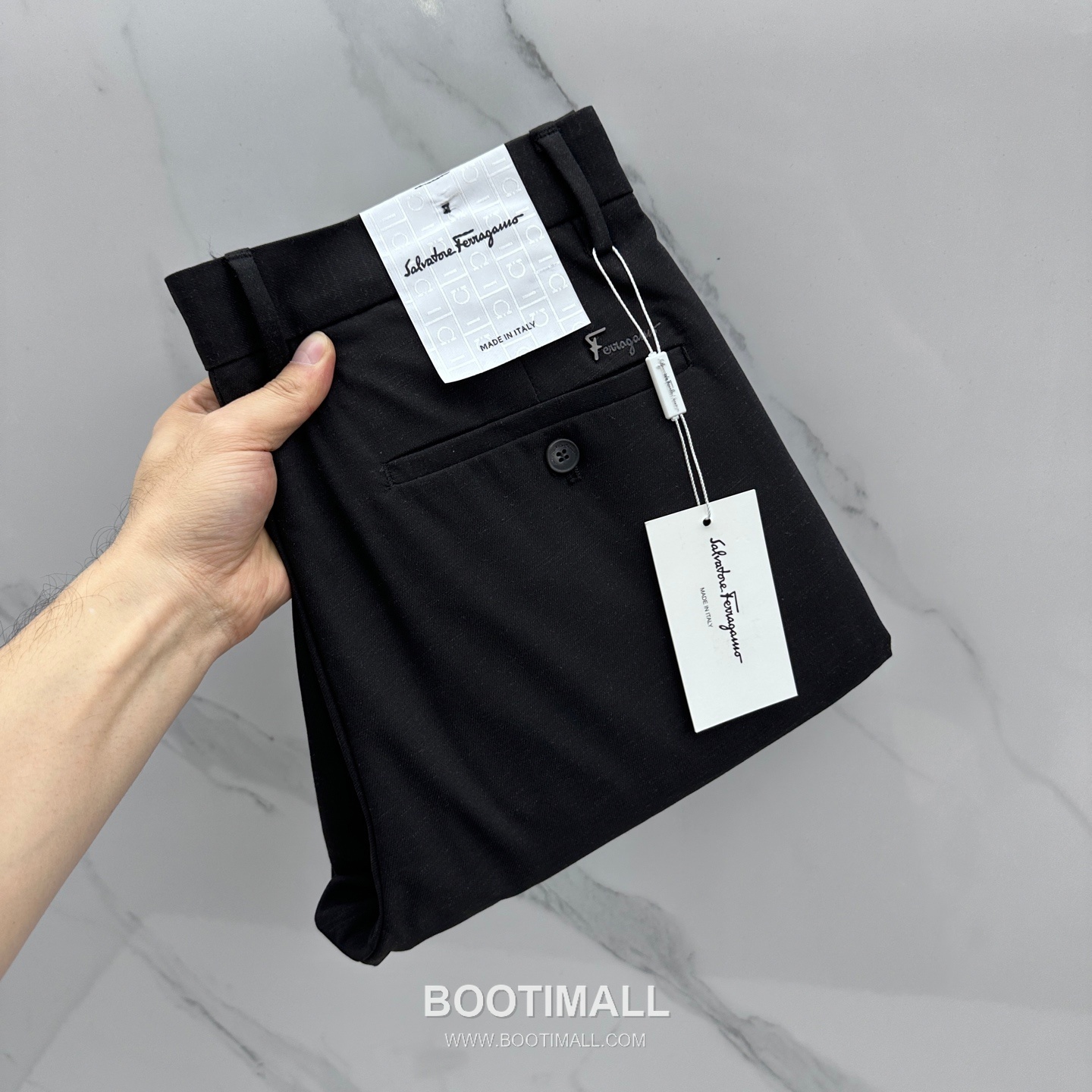 Ferragamo Tailored Cotton Blend Trousers Black 페라가모 테일러드 코튼 블렌드 트라우저 블랙 1