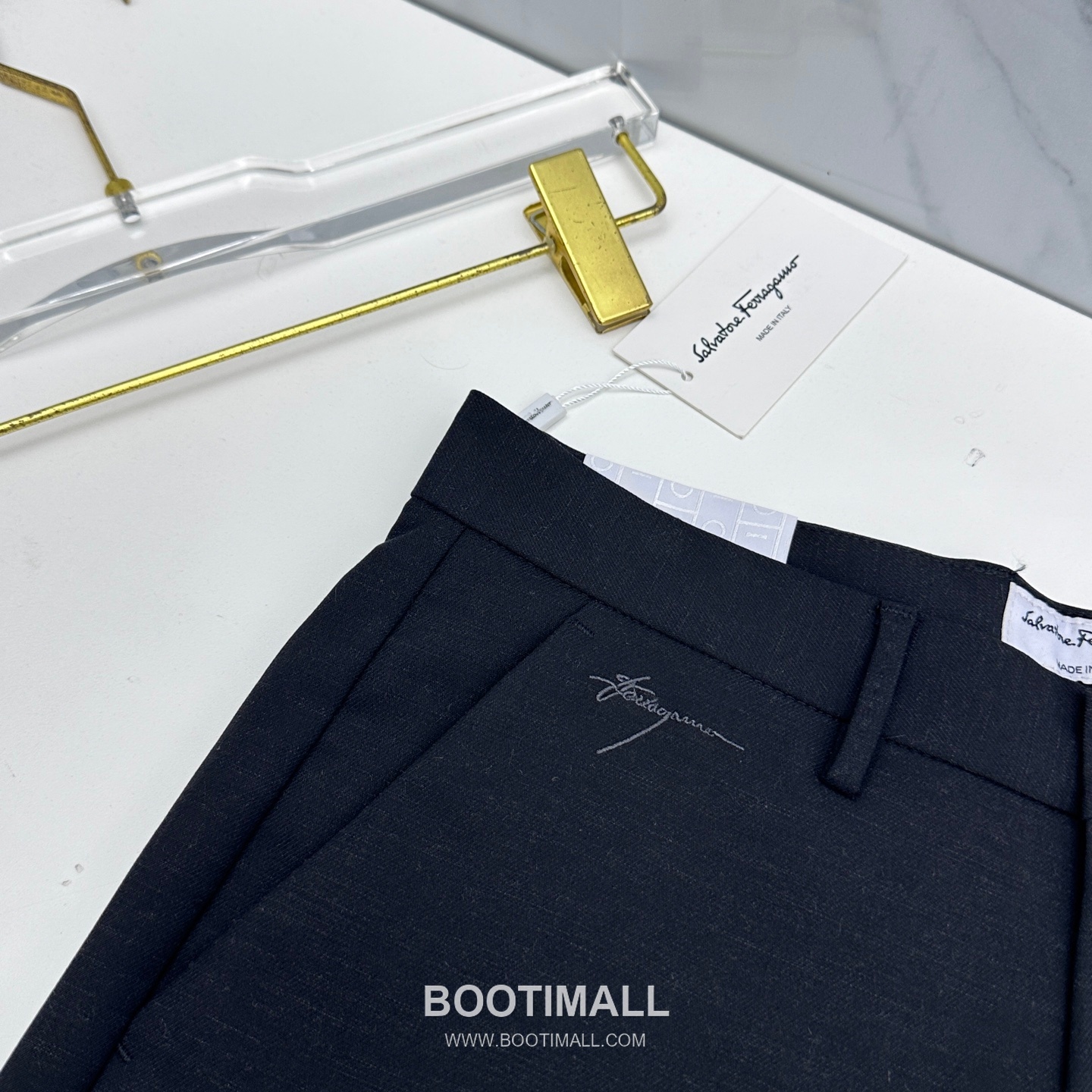 Ferragamo Tailored Cotton Blend Trousers Black 페라가모 테일러드 코튼 블렌드 트라우저 블랙 5